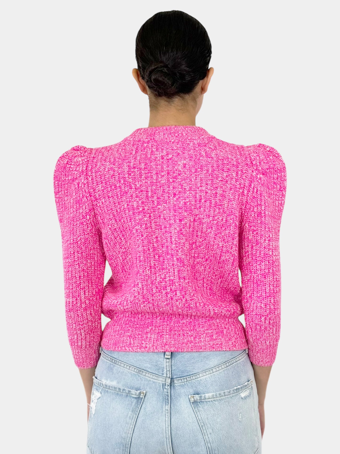 Cashmere Puff Sleeve Sweater - Size S