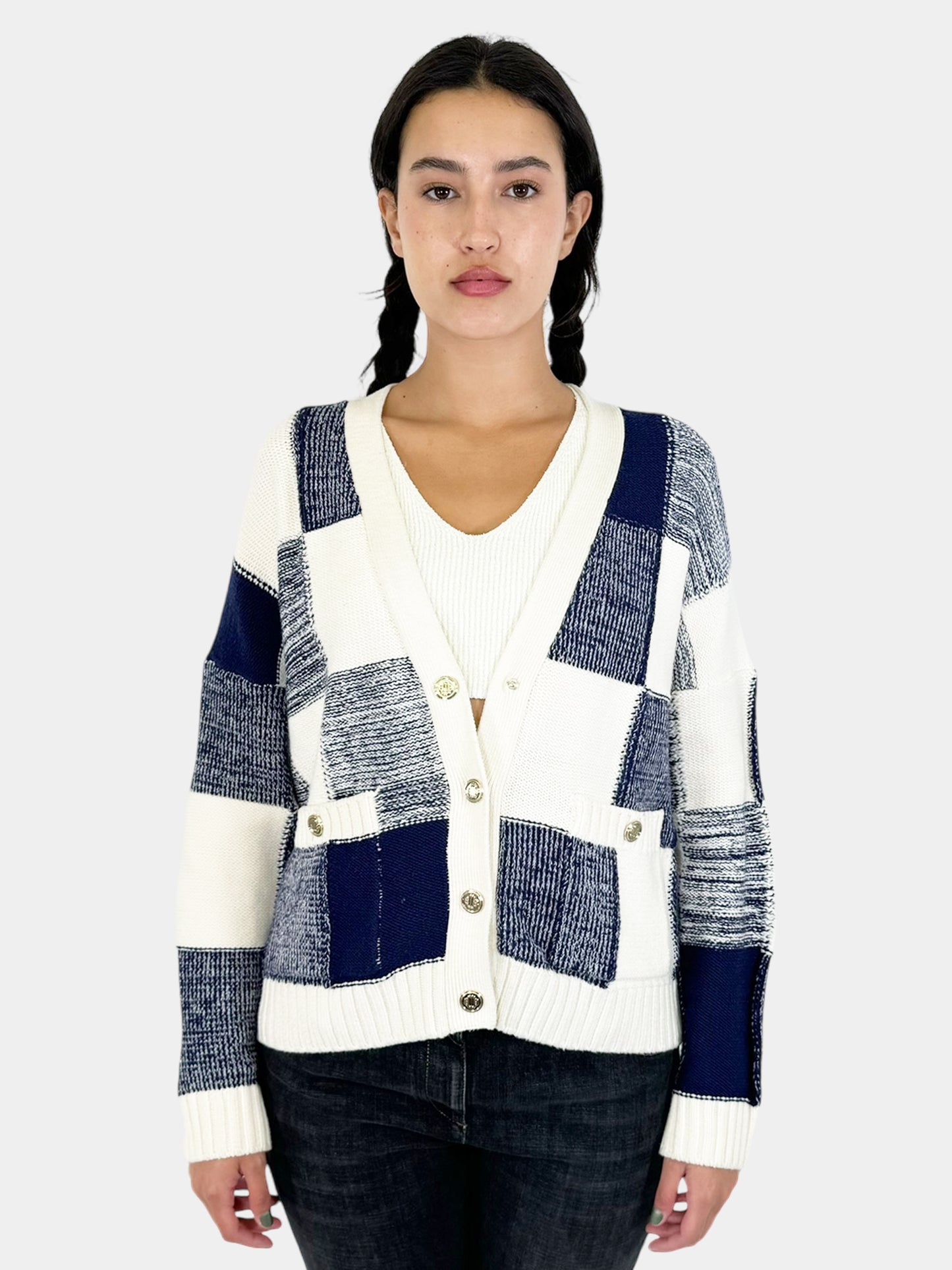 Mycheck Patchwork Cardigan - Size 3