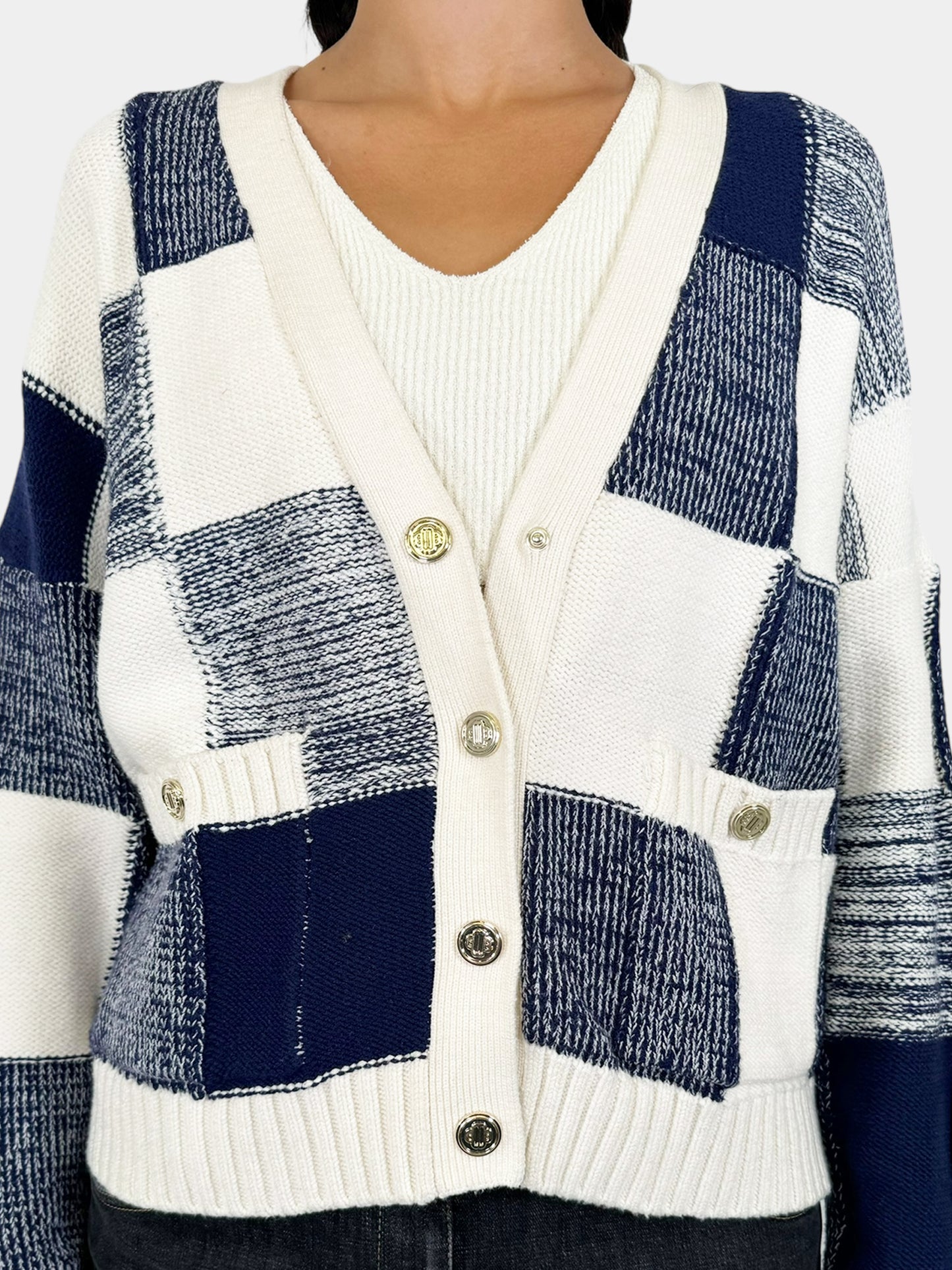 Mycheck Patchwork Cardigan - Size 3