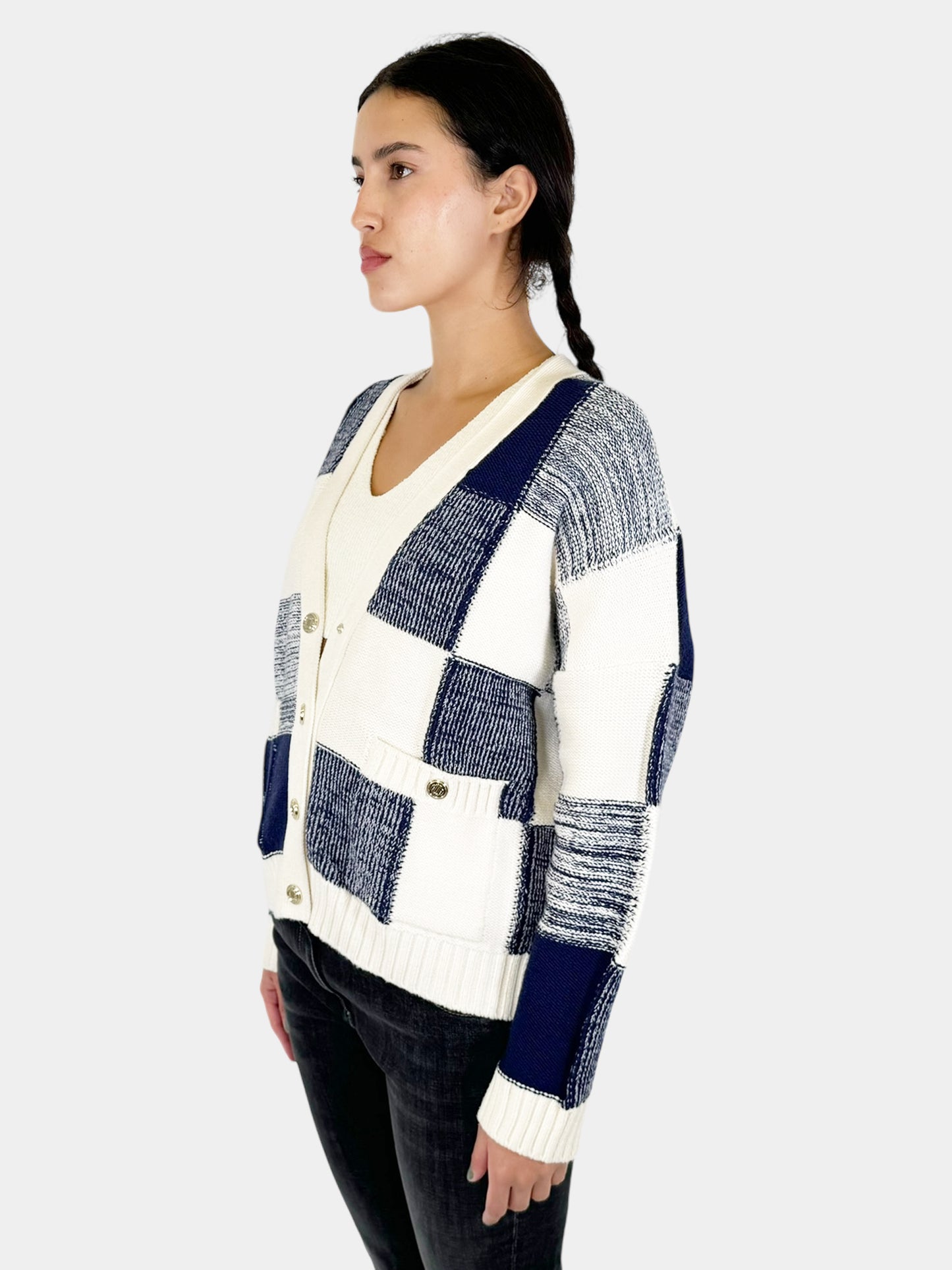 Mycheck Patchwork Cardigan - Size 3