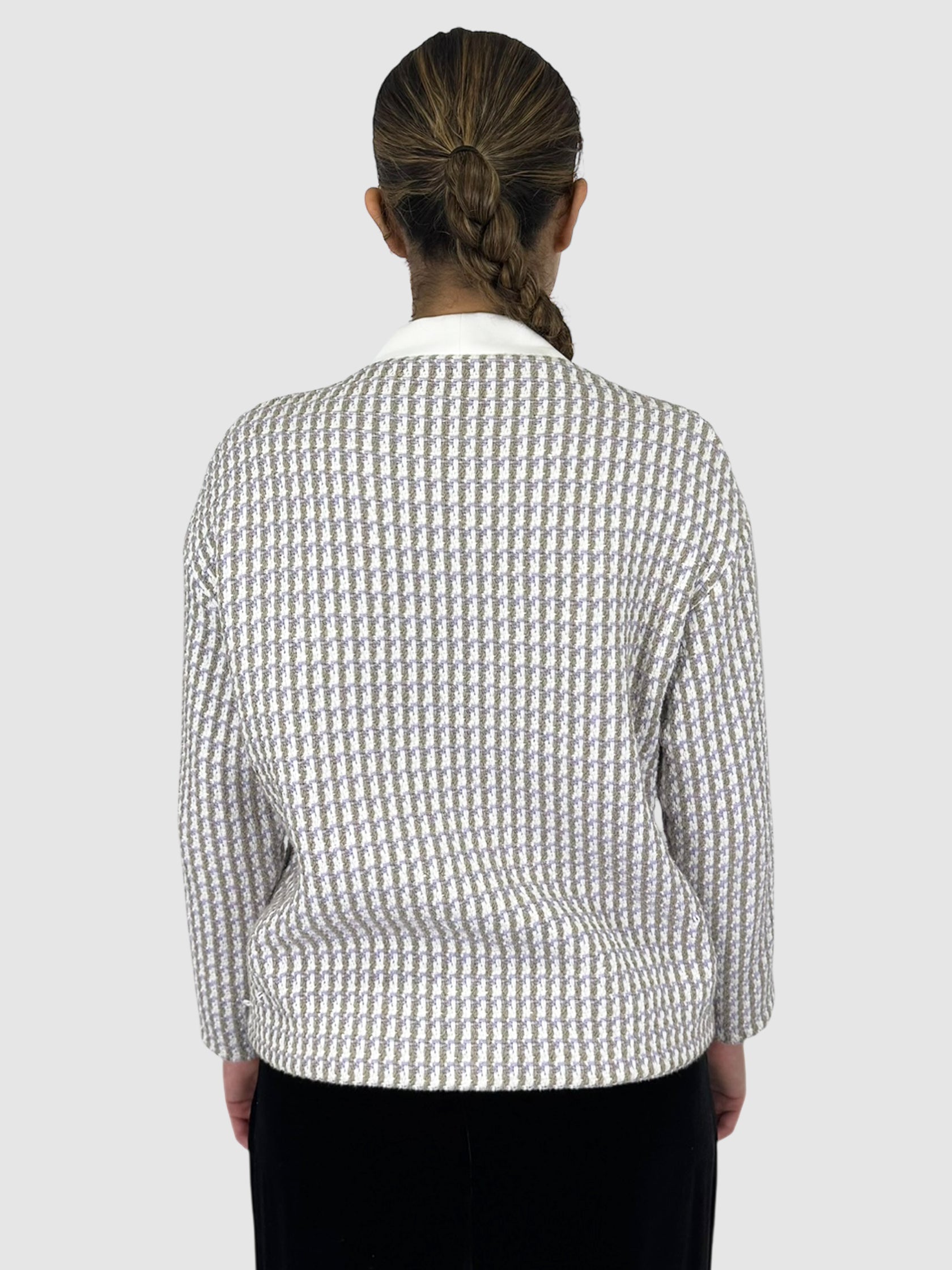 Tweed Button-Up Cardigan