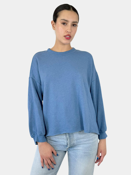 Raw Hem Crewneck Sweater - Size L