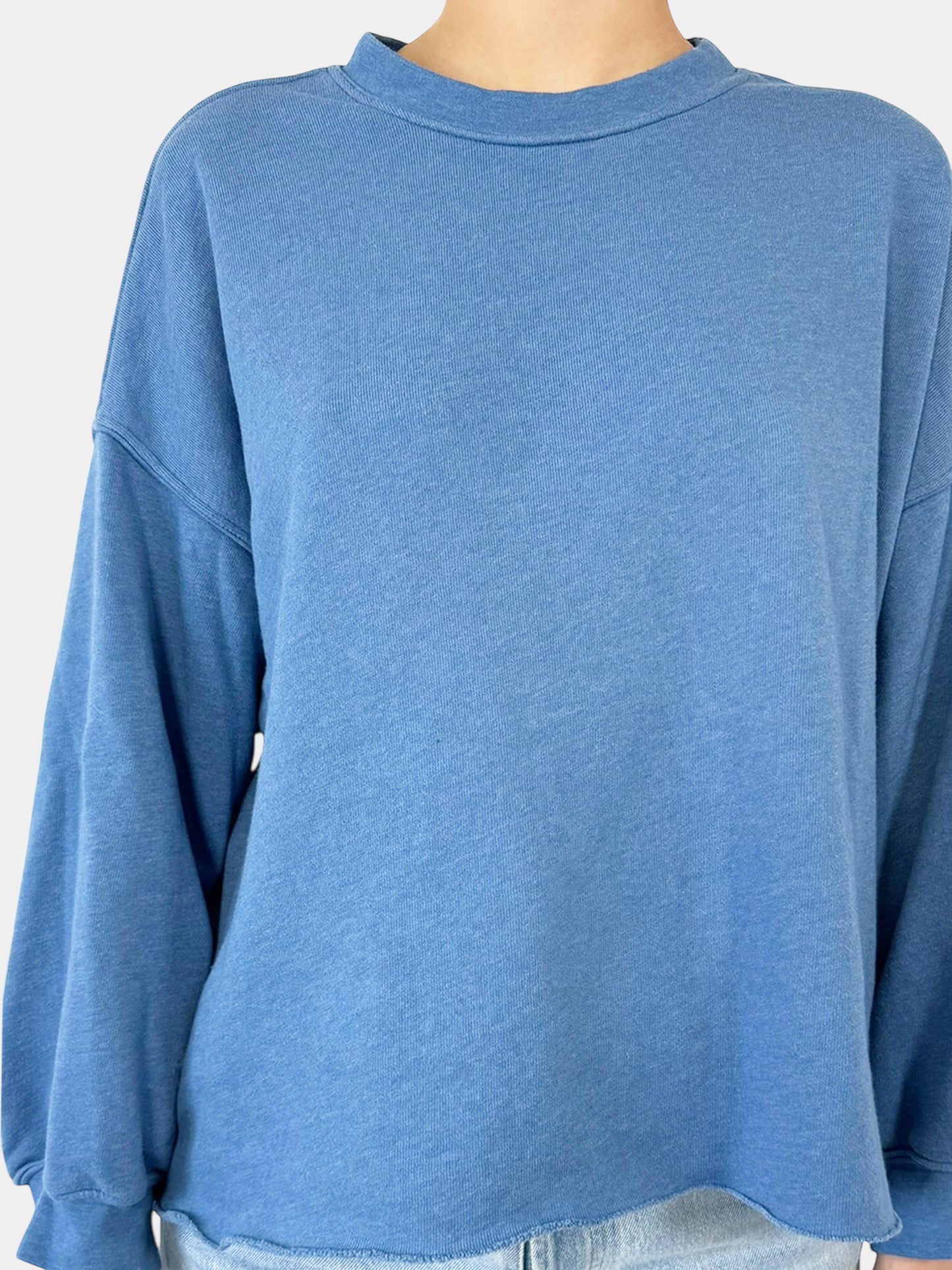 Raw Hem Crewneck Sweater - Size L