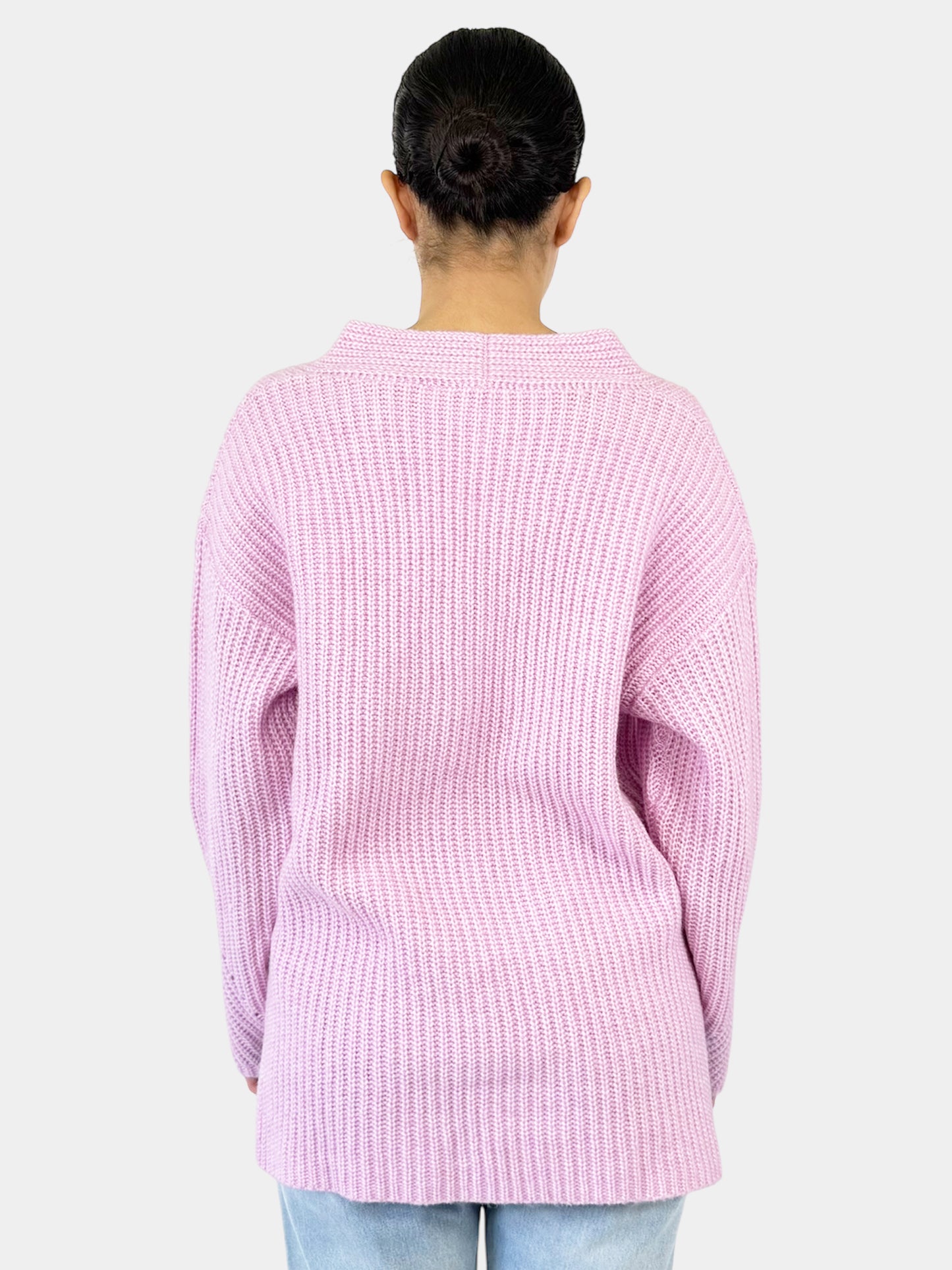 Wool Knit V-Neck Sweater - Size 5