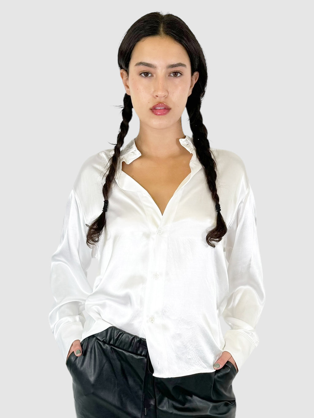 Satin Button-Up Top - Size 3