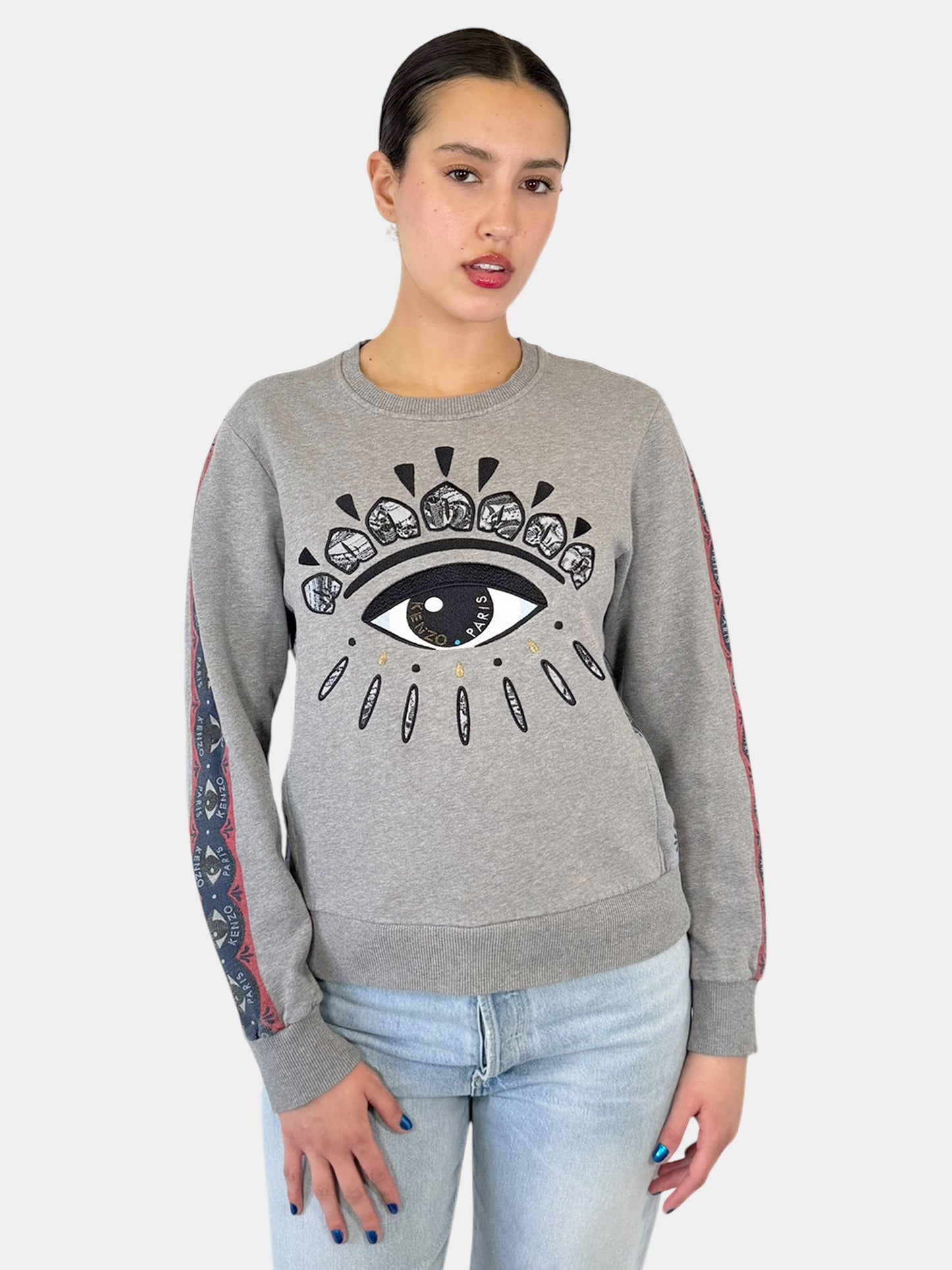 Embroidered Eye Crewneck Sweater - Size S