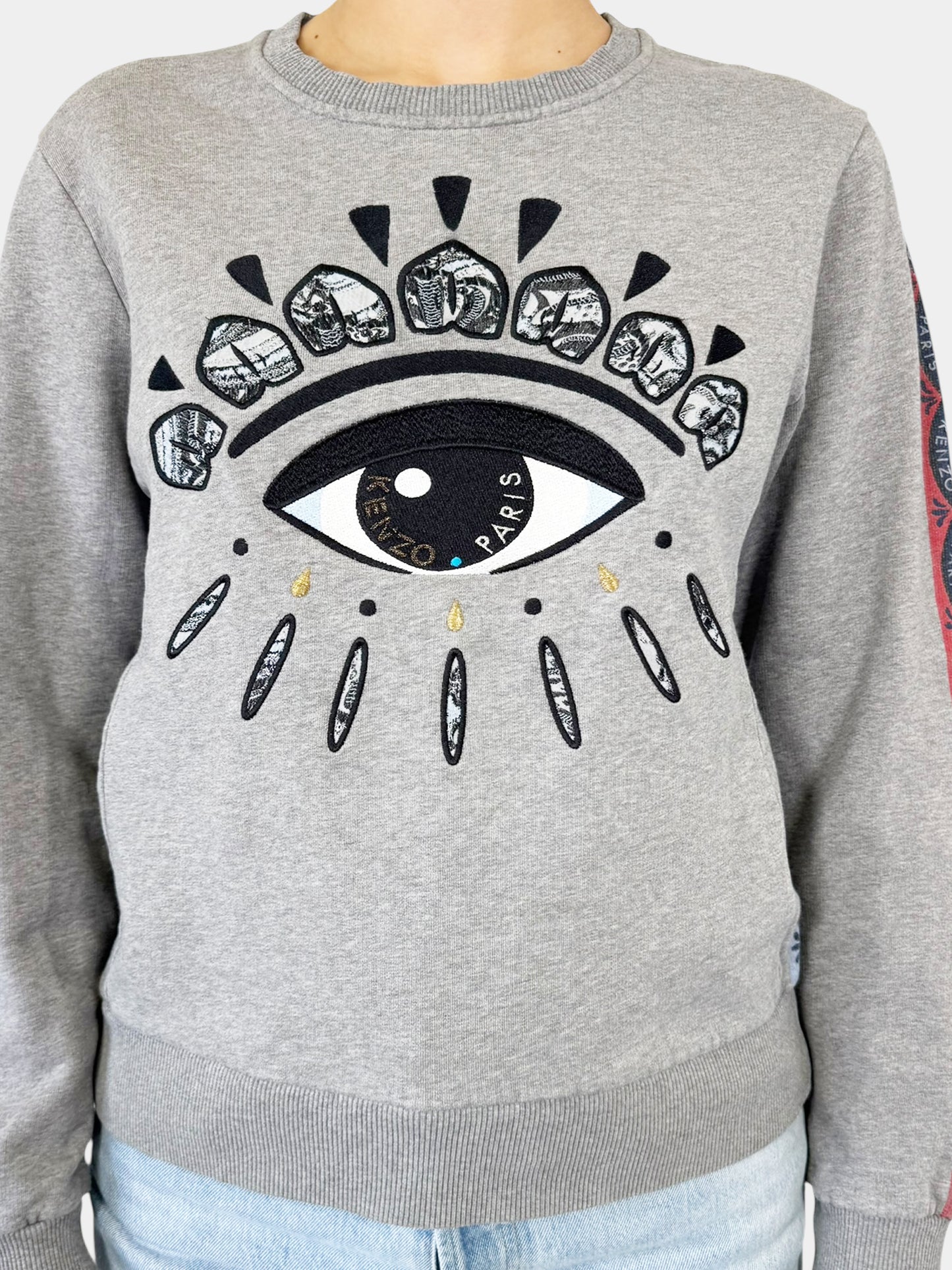 Embroidered Eye Crewneck Sweater - Size S