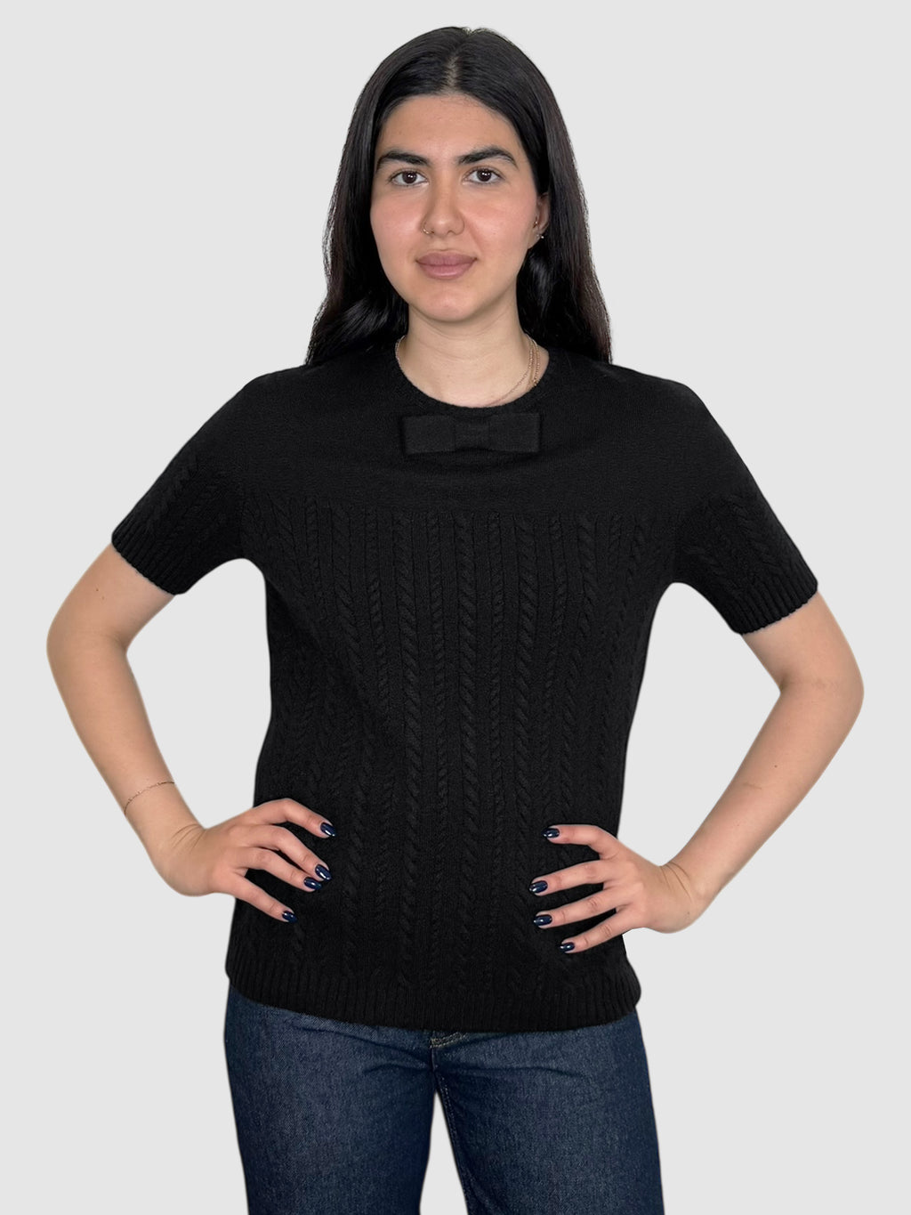 Bow Cashmere Top