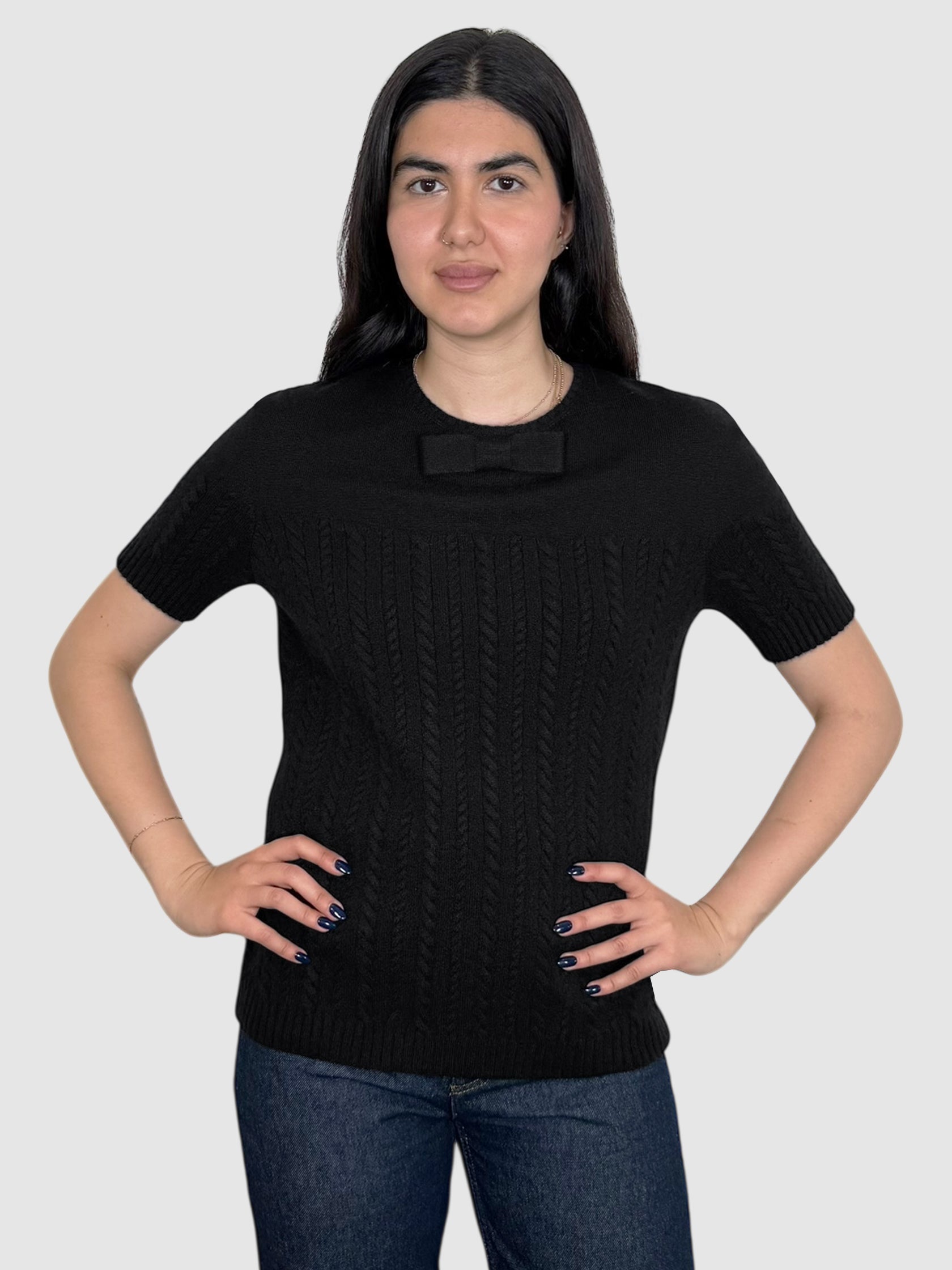 Bow Cashmere Top