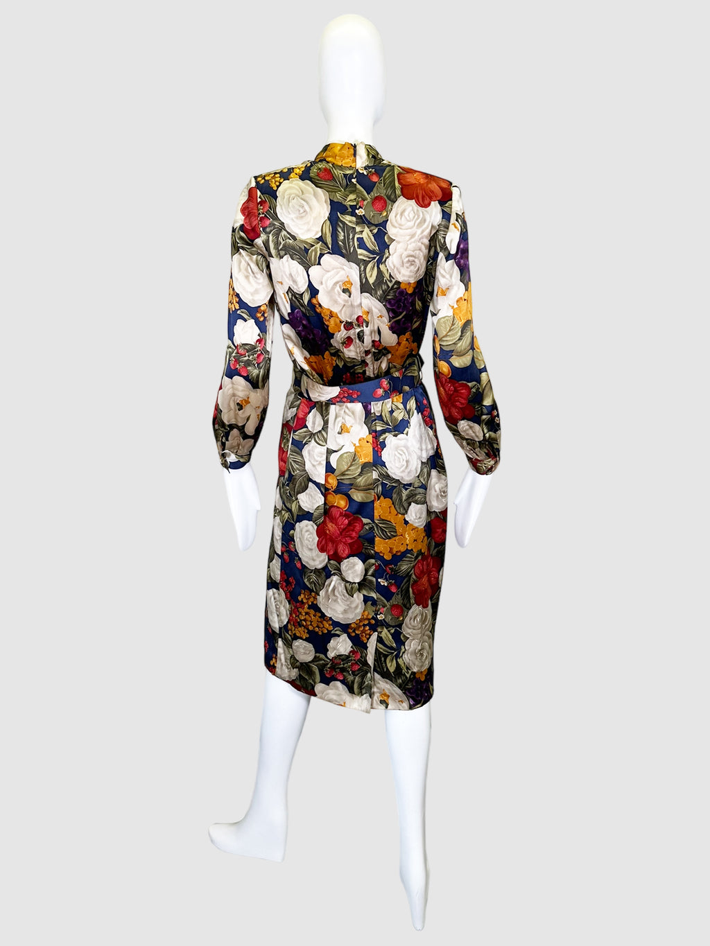 Floral Print Silk Maxi Dress - Size 6