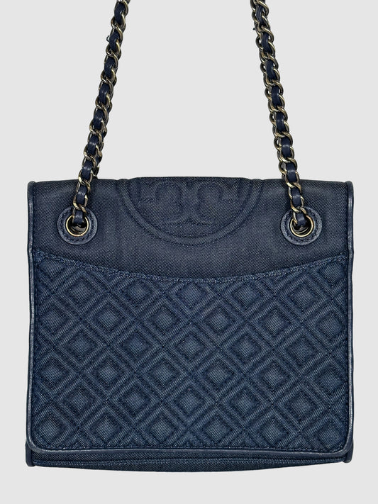 Tory Burch Denim Quilted Chain Bag