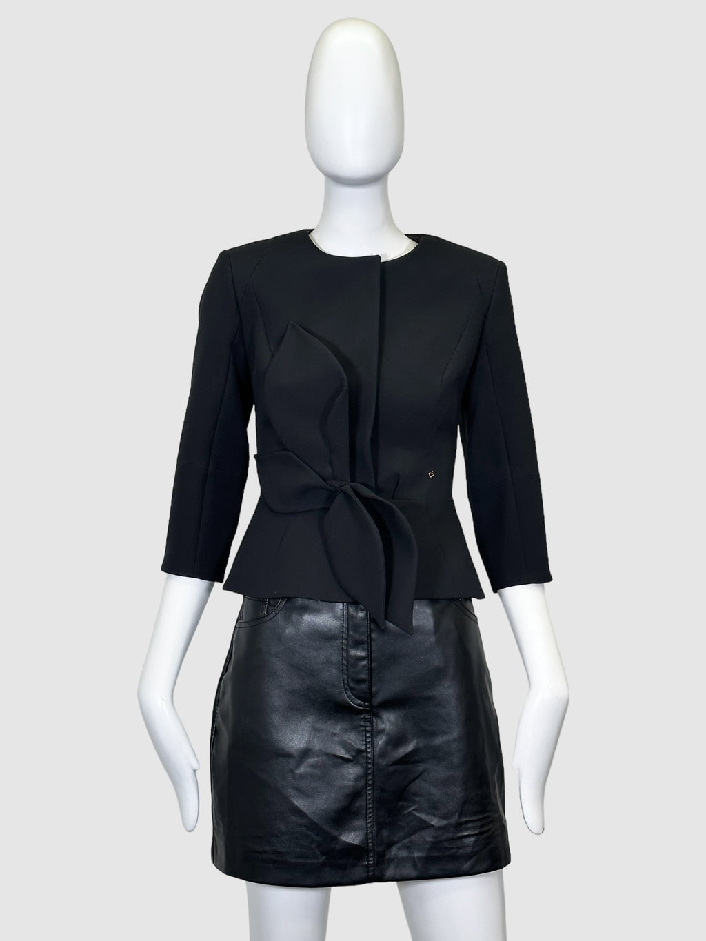 Ted Baker Zipped Up Bow Accent Blazer - Size 0