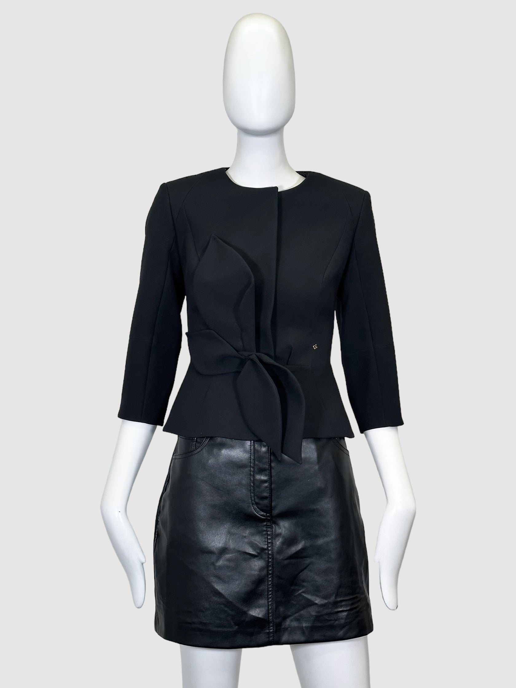 Ted Baker Zipped Up Bow Accent Blazer - Size 0