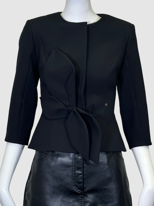 Ted Baker Zipped Up Bow Accent Blazer - Size 0