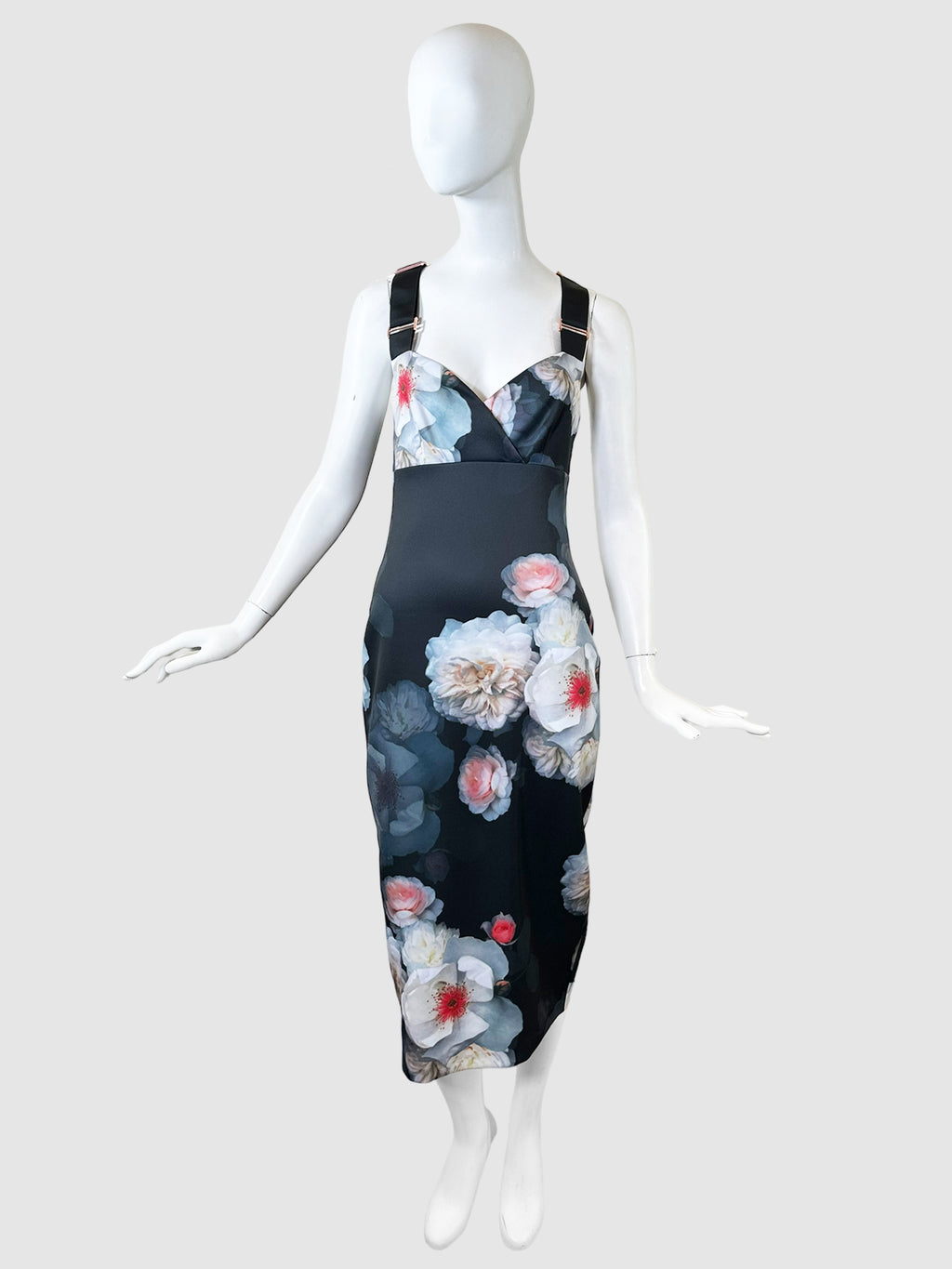 Ted Baker Floral Midi Dress - Size S