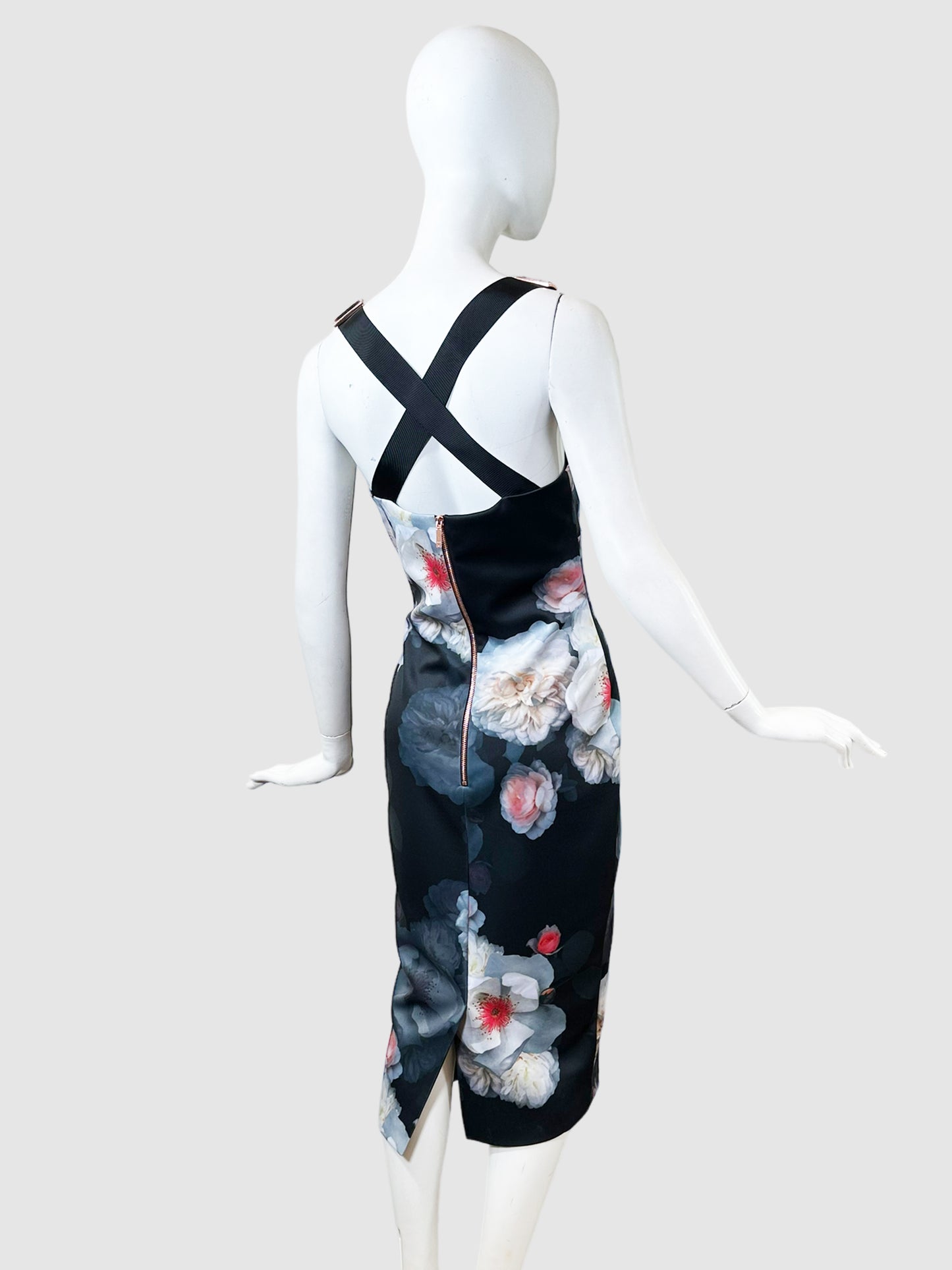 Ted Baker Floral Midi Dress - Size S