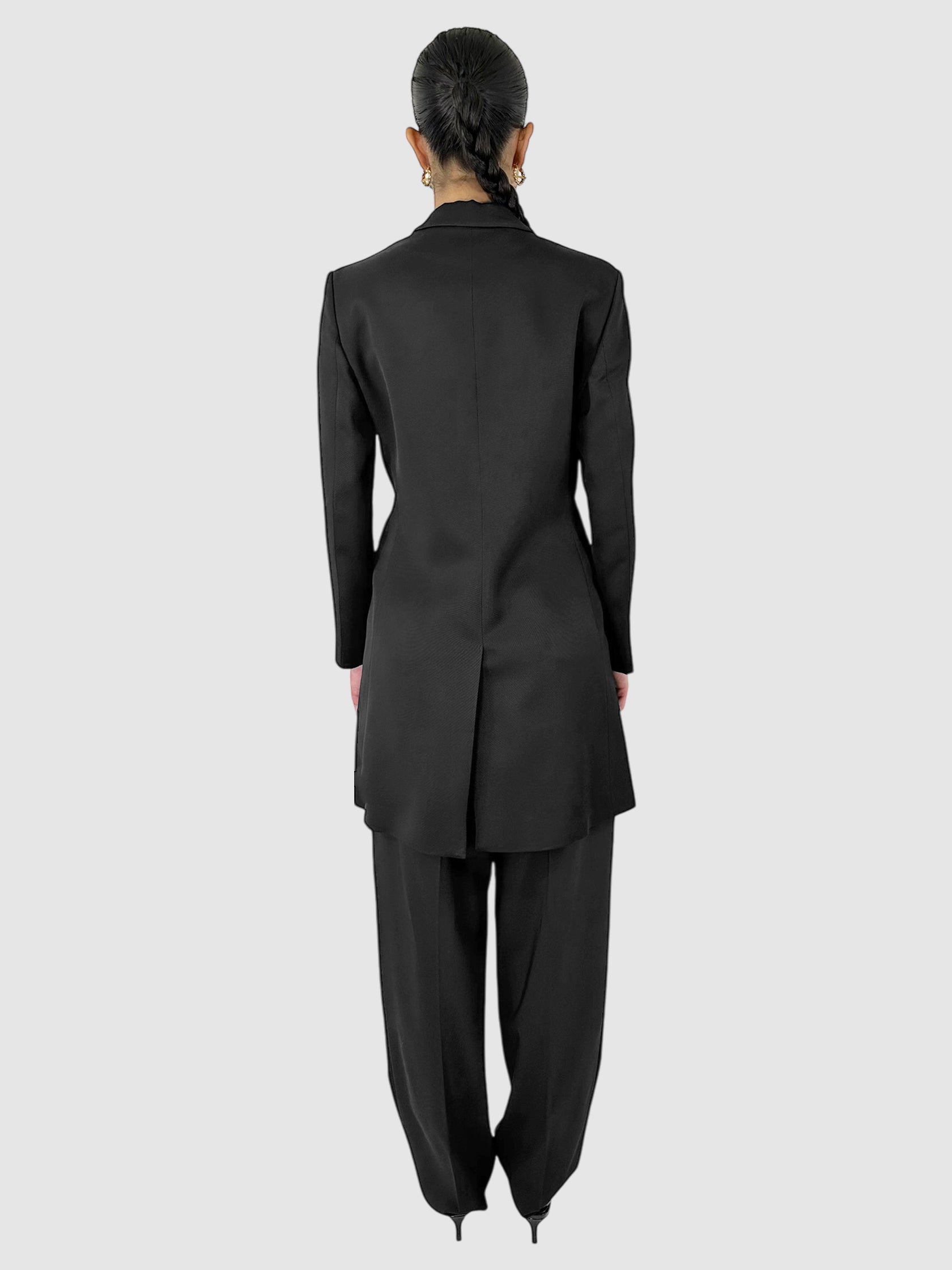 Single-Breasted Long Blazer - Size 40