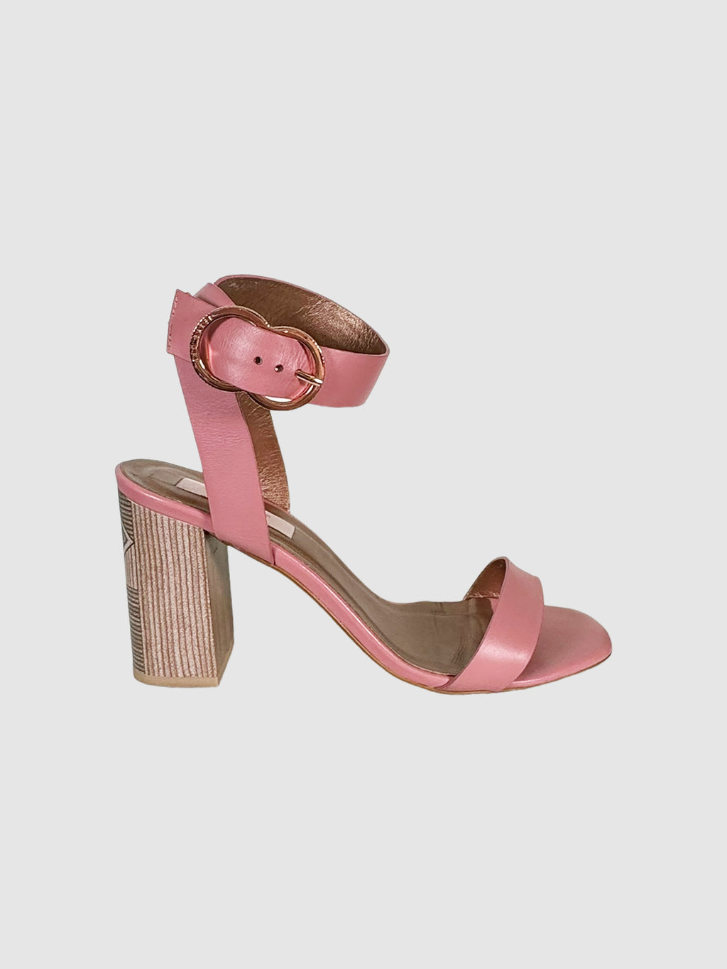 Leather Ankle Strap Sandals - Size 39.5