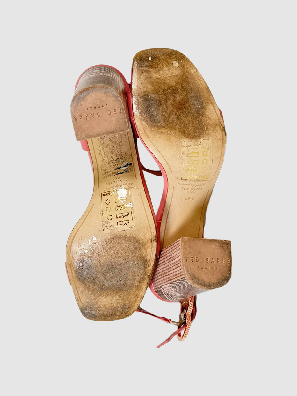 Leather Ankle Strap Sandals - Size 39.5