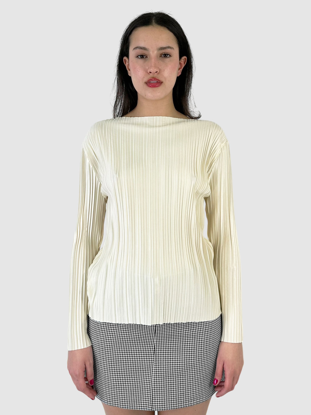 Pleated Long Sleeve Top