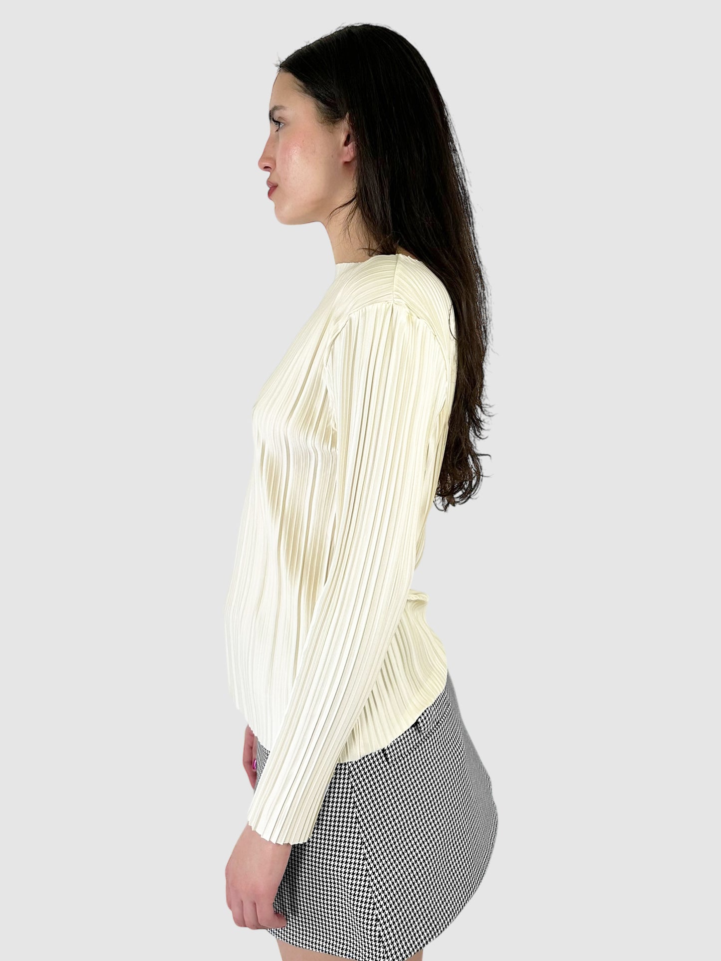 Pleated Long Sleeve Top - Size S