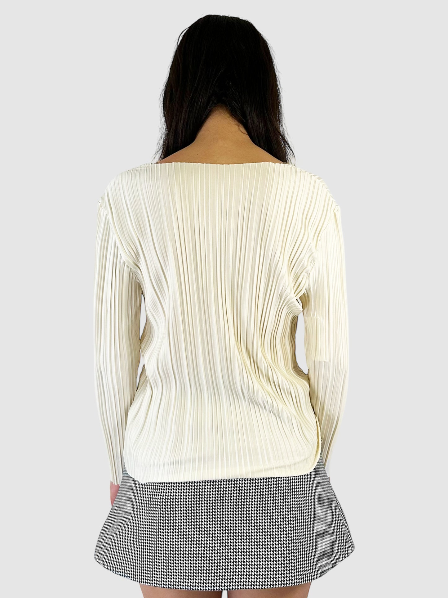 Pleated Long Sleeve Top - Size S