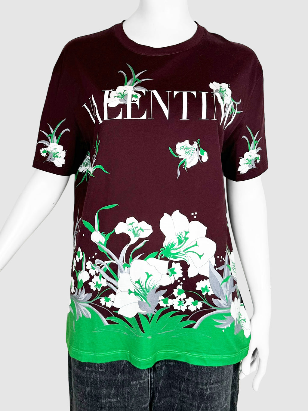 Floral Print Crewneck T-Shirt - Size L