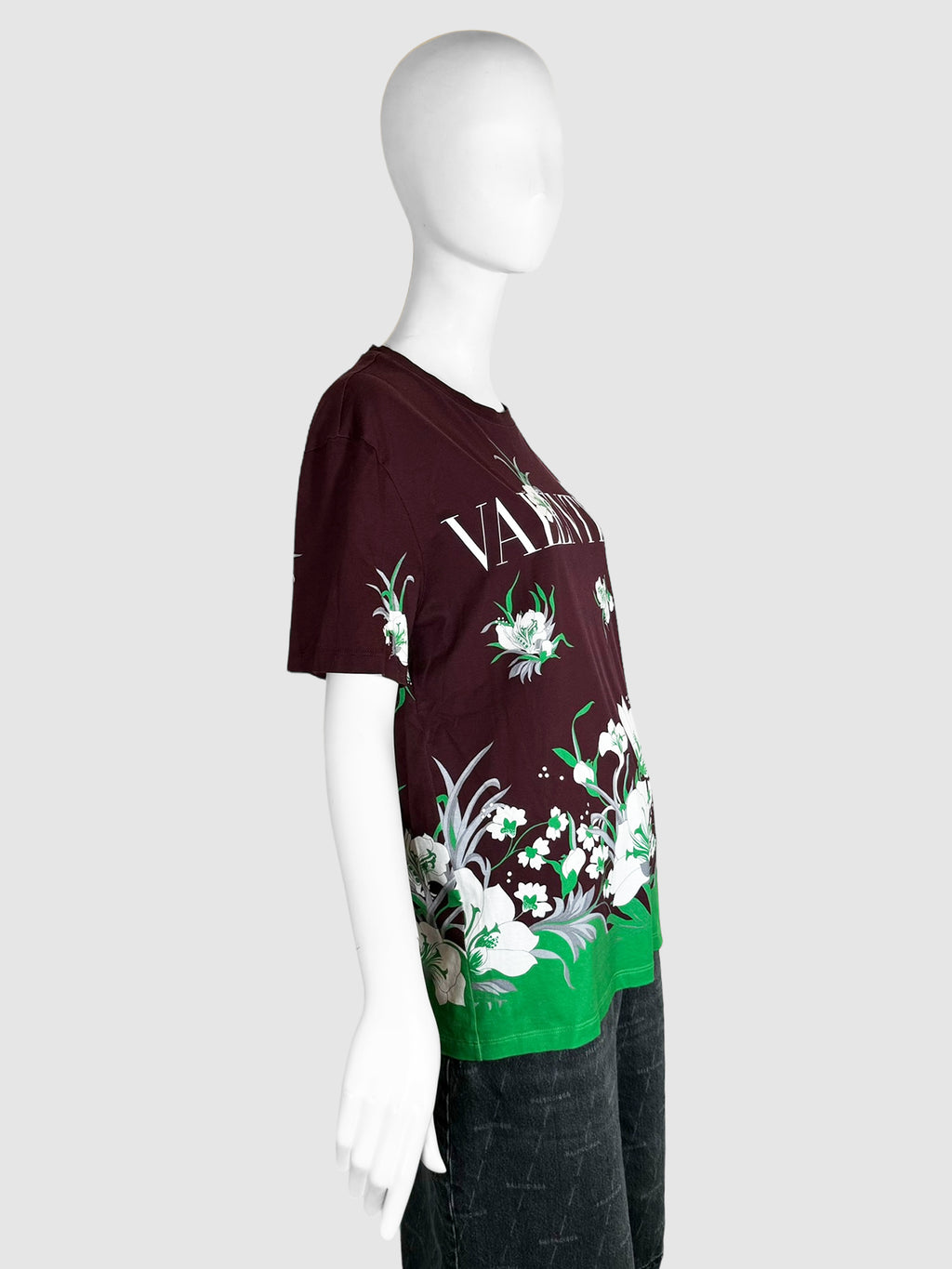 Floral Print Crewneck T-Shirt - Size L