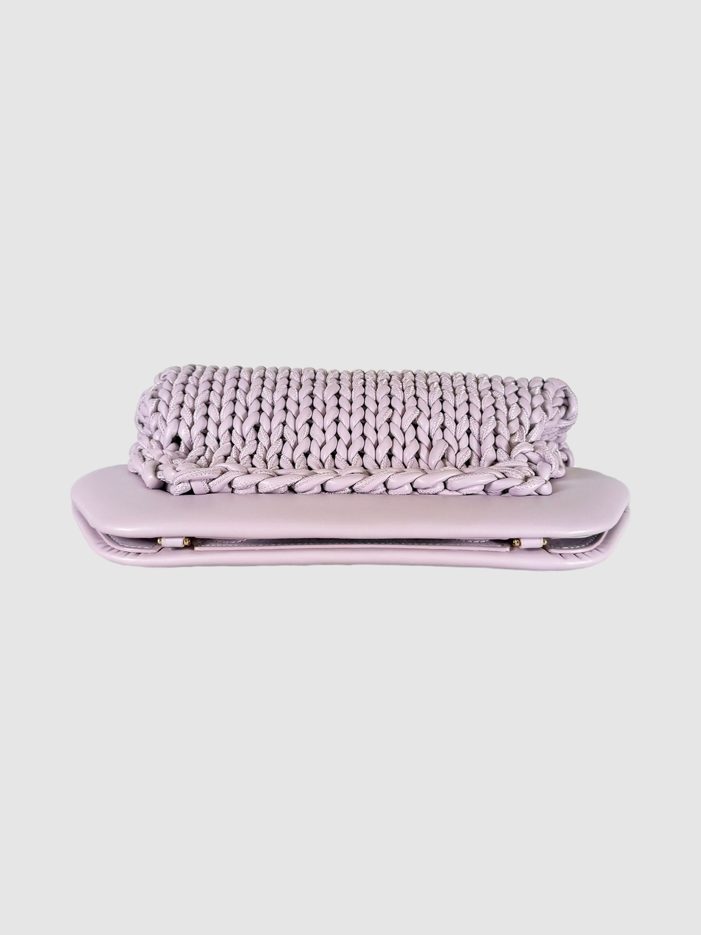 Large Bios Knitted Eco Leather Clutch Bag