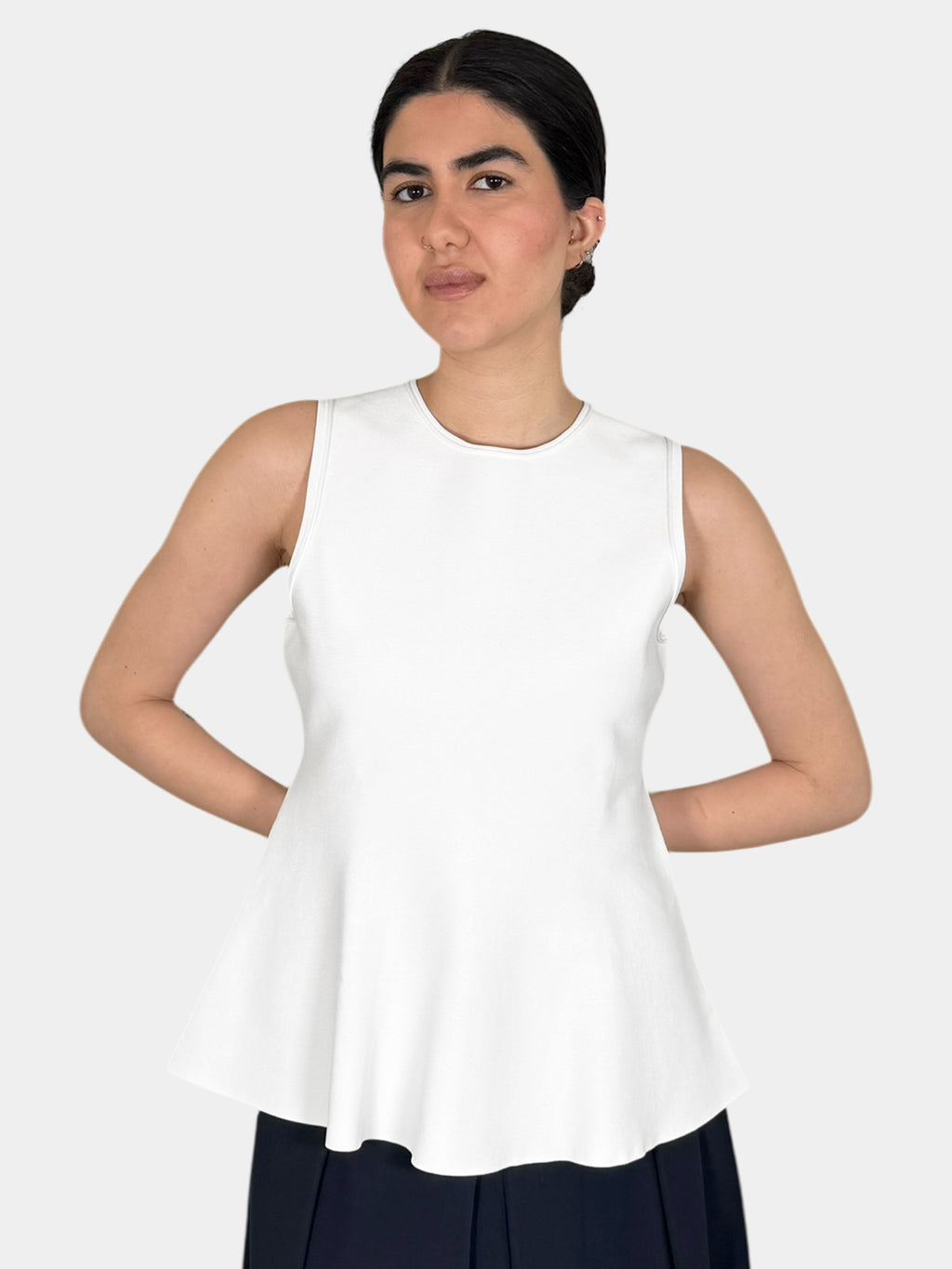 Stretch Knit Peplum Top