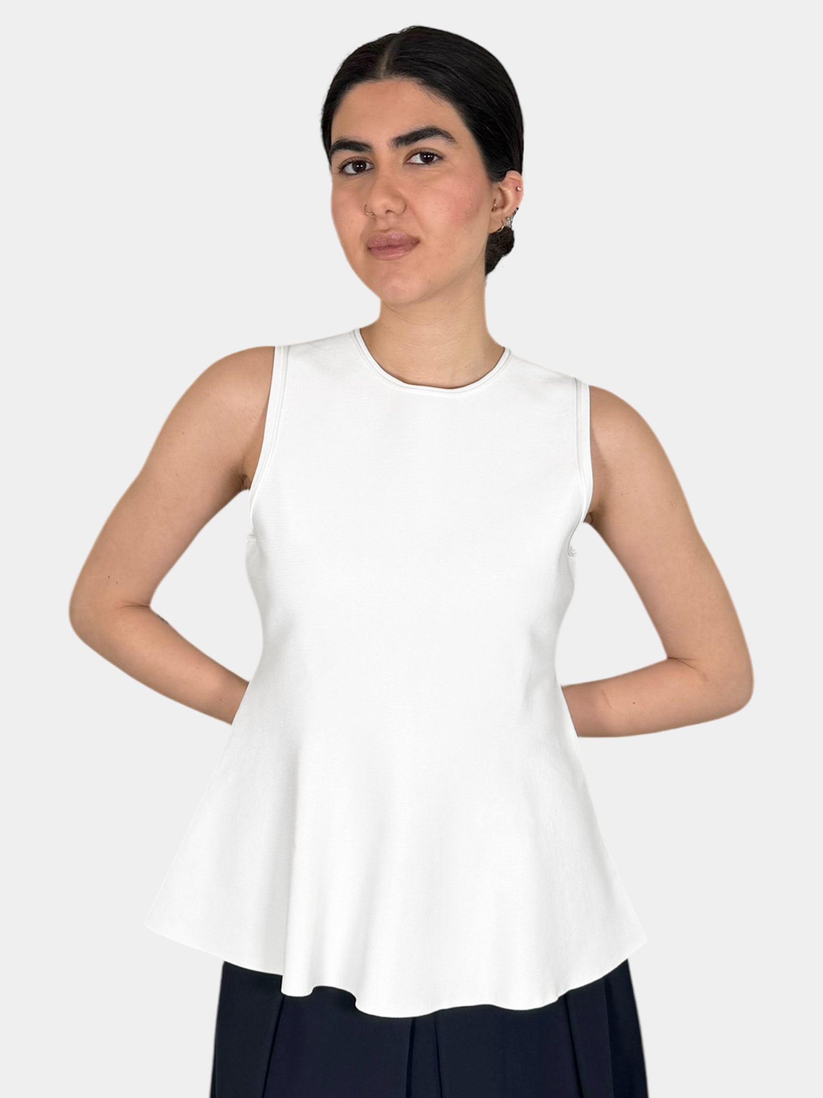 Stretch Knit Peplum Top