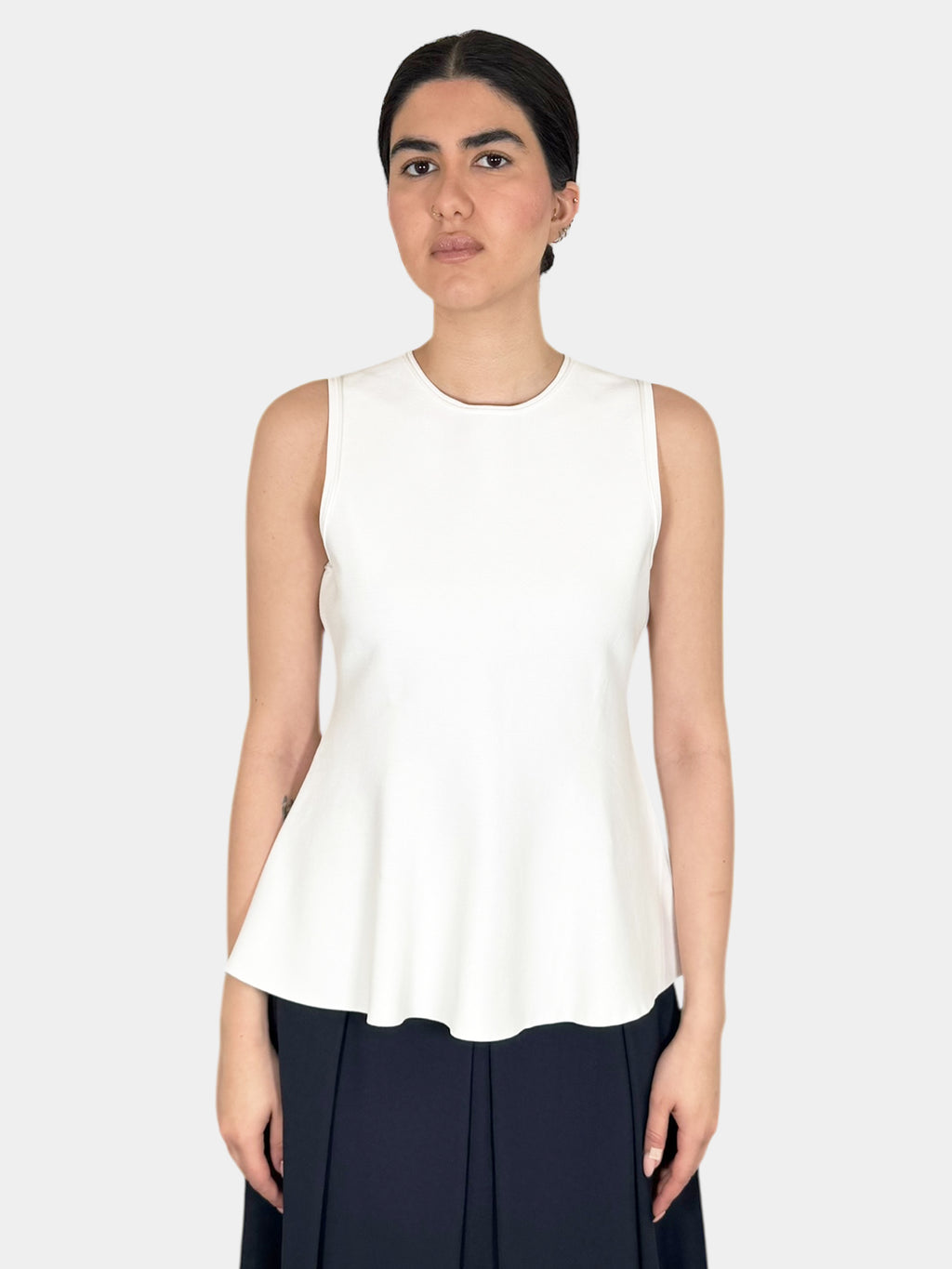 Stretch Knit Peplum Top