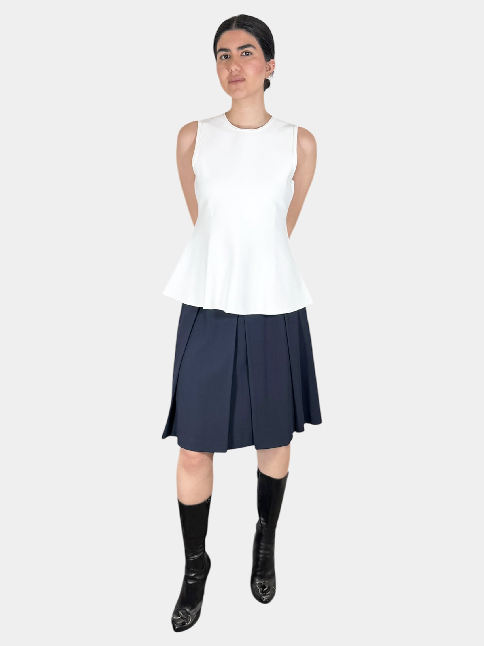 Stretch Knit Peplum Top