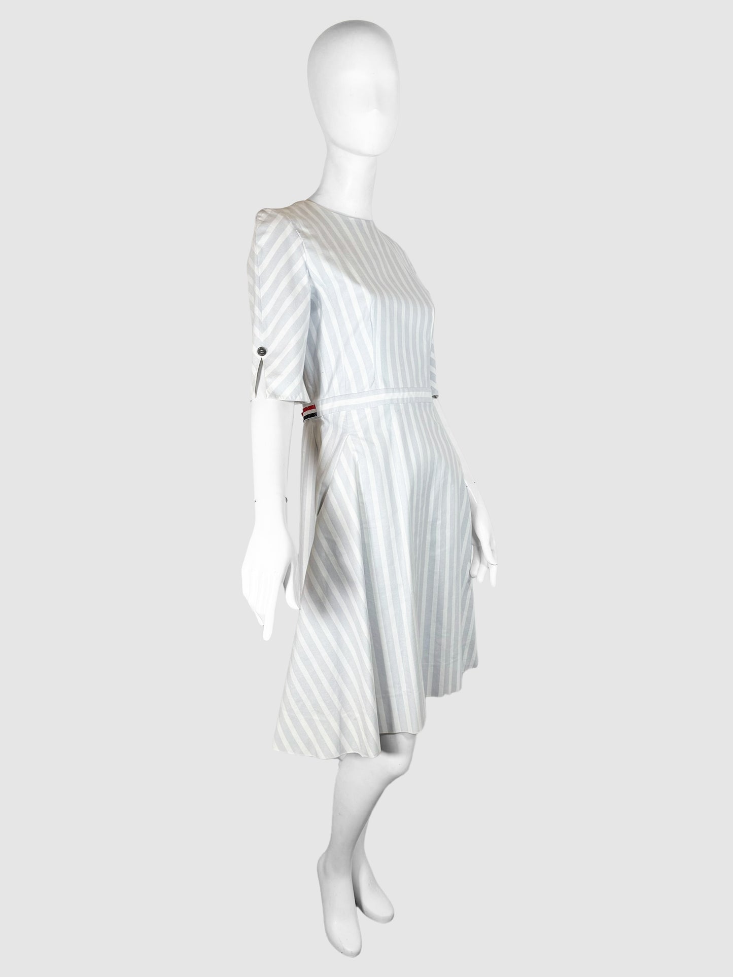 Stripe Fit and Flare Dress - Size 44