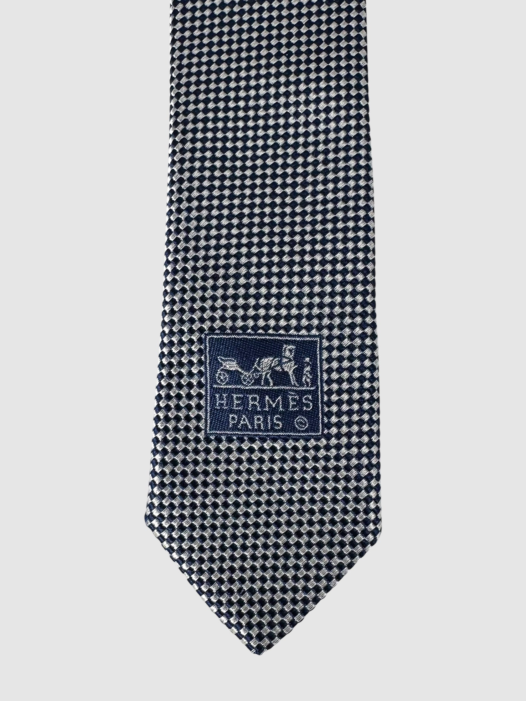 Diamond Check Print Tie
