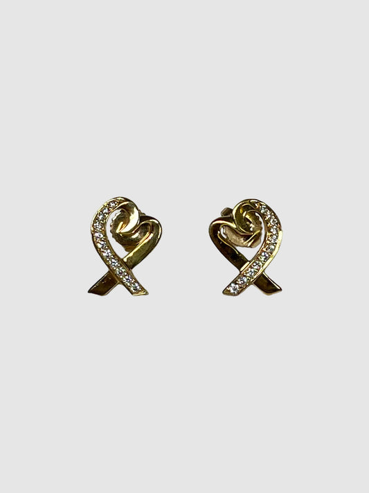 Tiffany & Co. Paloma Picasso Heart Earrings with Diamonds