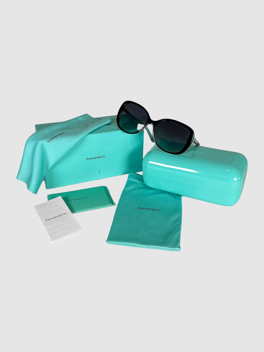 Tiffany & Co. Black and Blue Acetate Gradient Sunglasses Consignment Secondhand Designer Luxury Resale Toronto Trendy