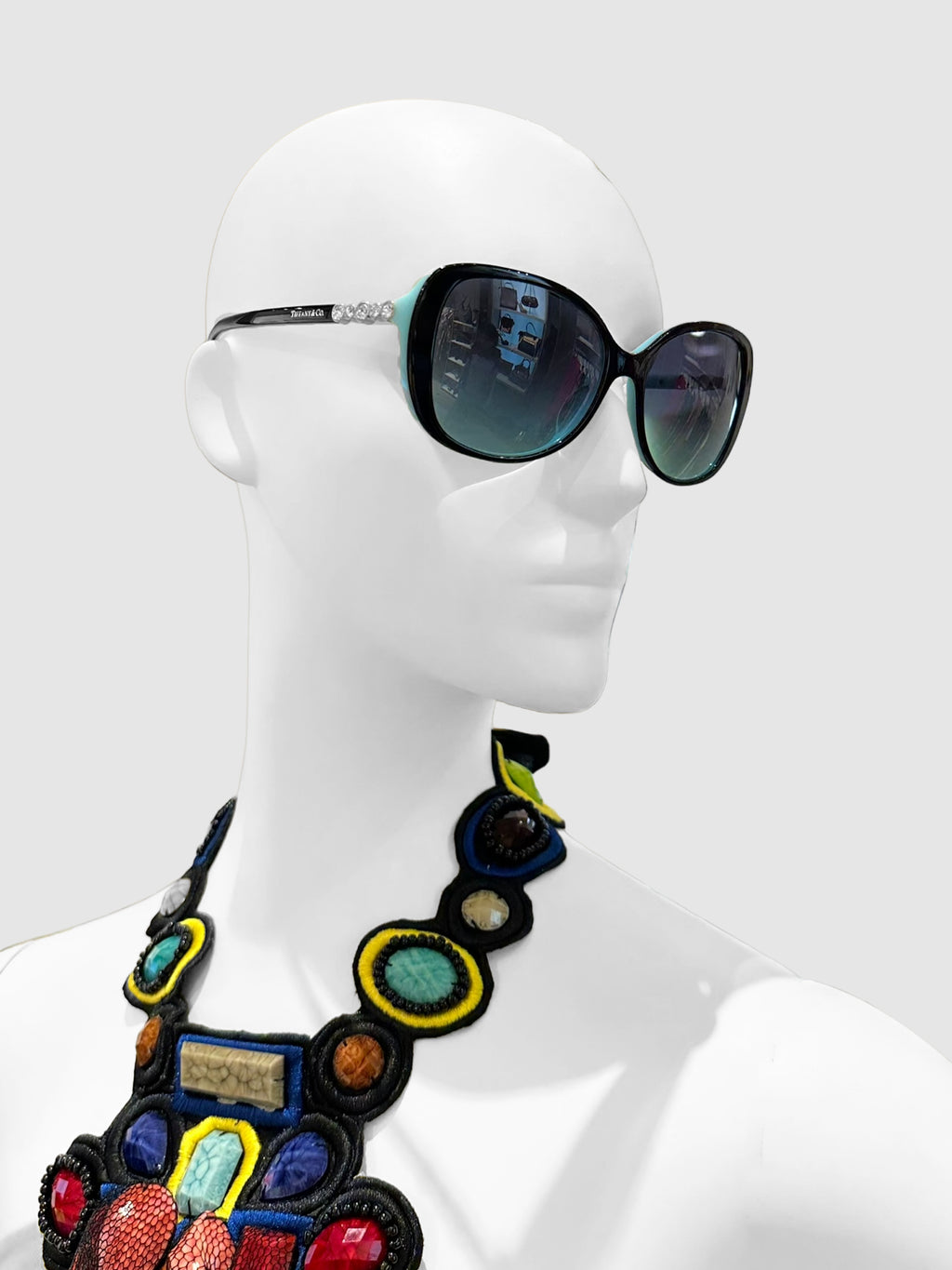 Tiffany & Co. Black and Blue Acetate Gradient Sunglasses Consignment Secondhand Designer Luxury Resale Toronto Trendy