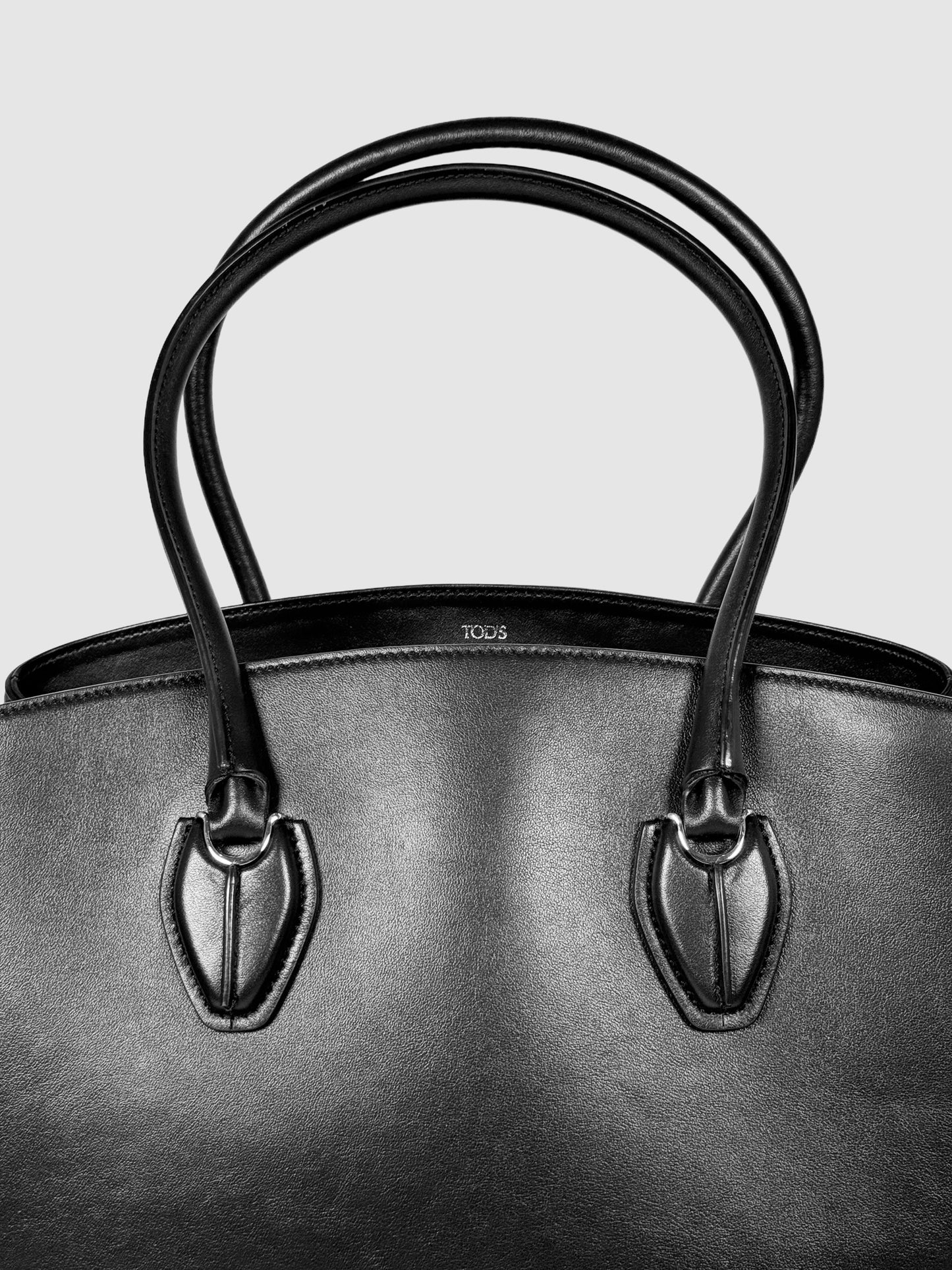 Leather Tri-Compartment Shoulder Bag