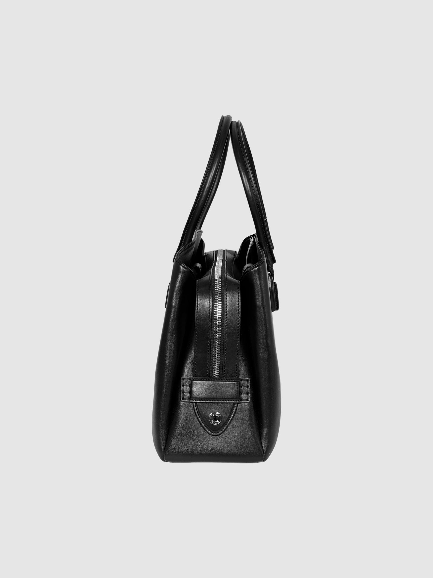 Leather Tri-Compartment Shoulder Bag