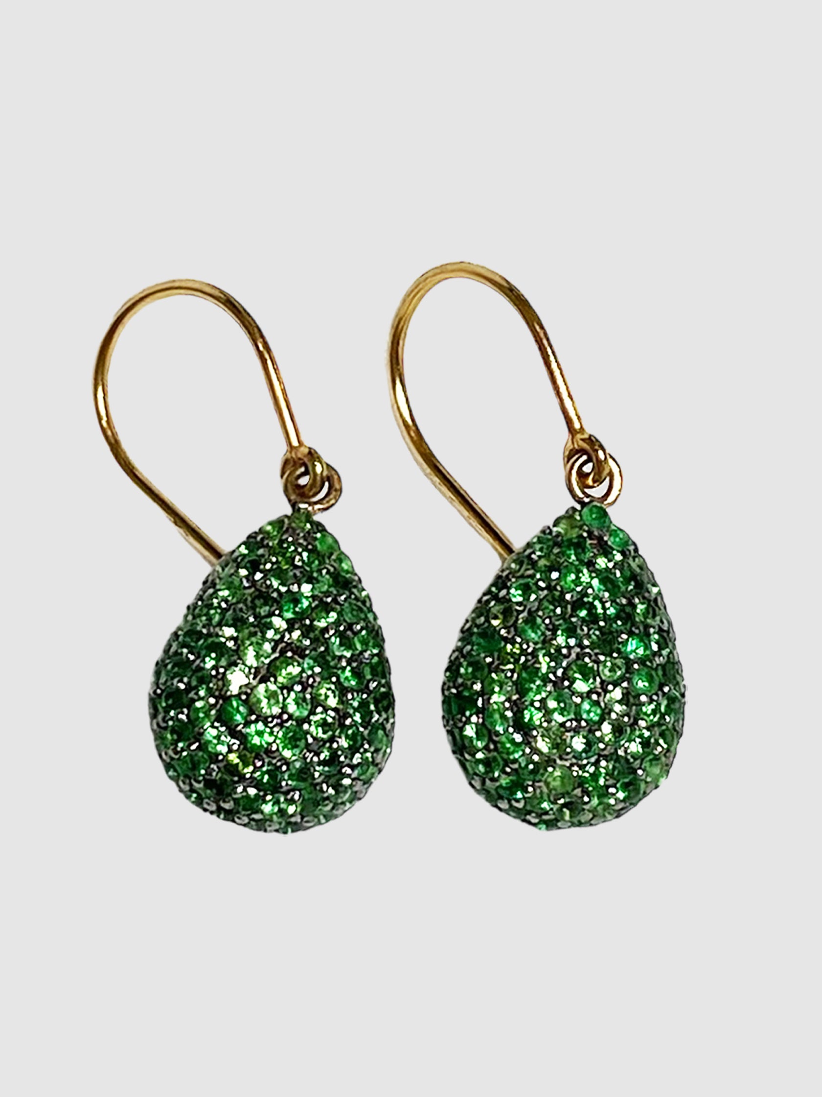 Tsavorite Victorian Dangle Earrings