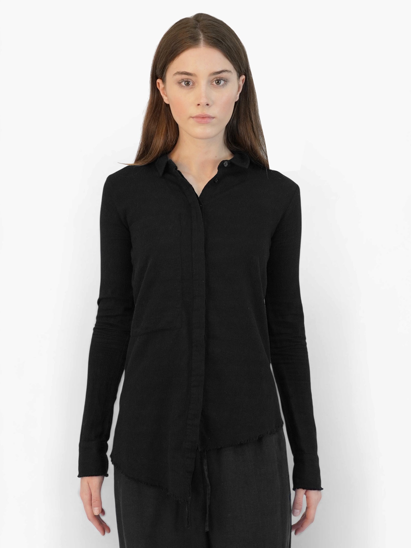 Asymmetrical Button-Up Top