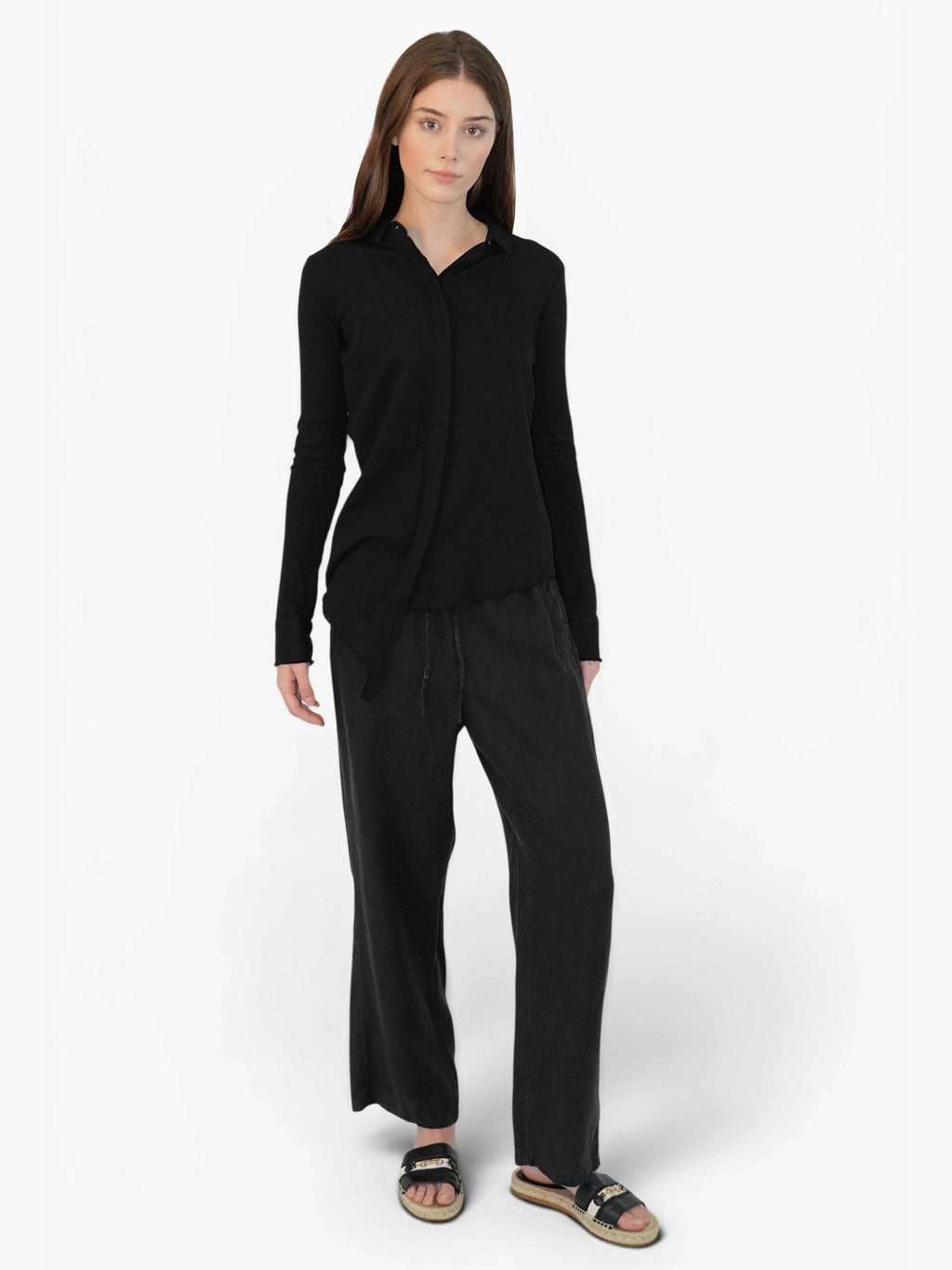 Asymmetrical Button-Up Top