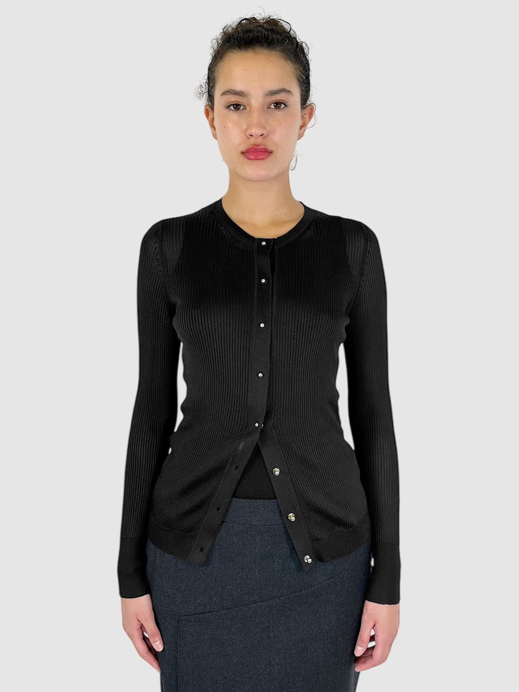 Sheer Ribbed Cardigan