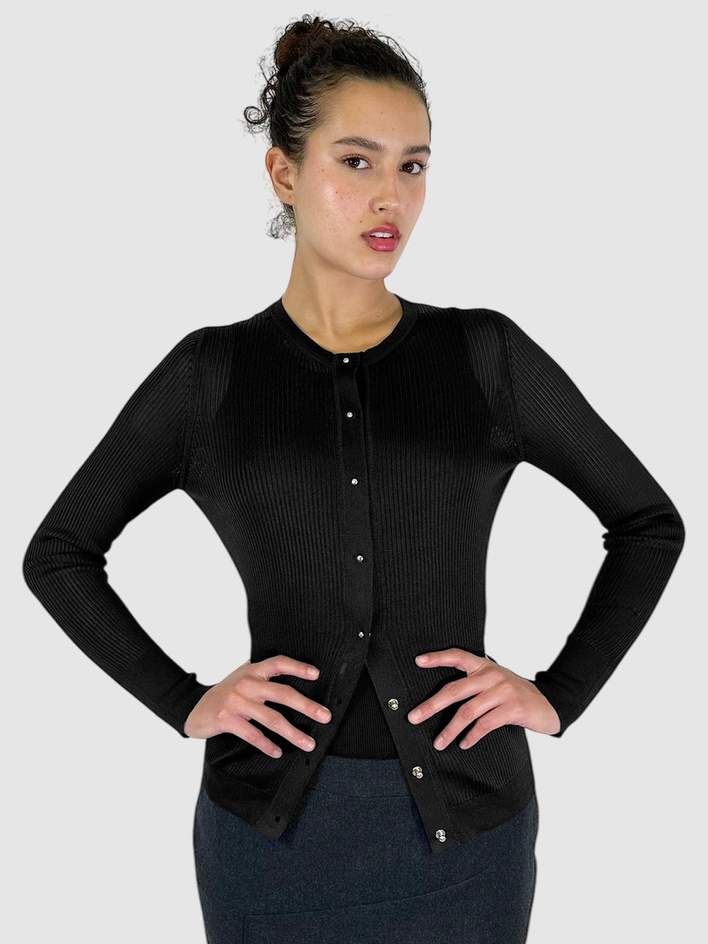 Sheer Ribbed Cardigan