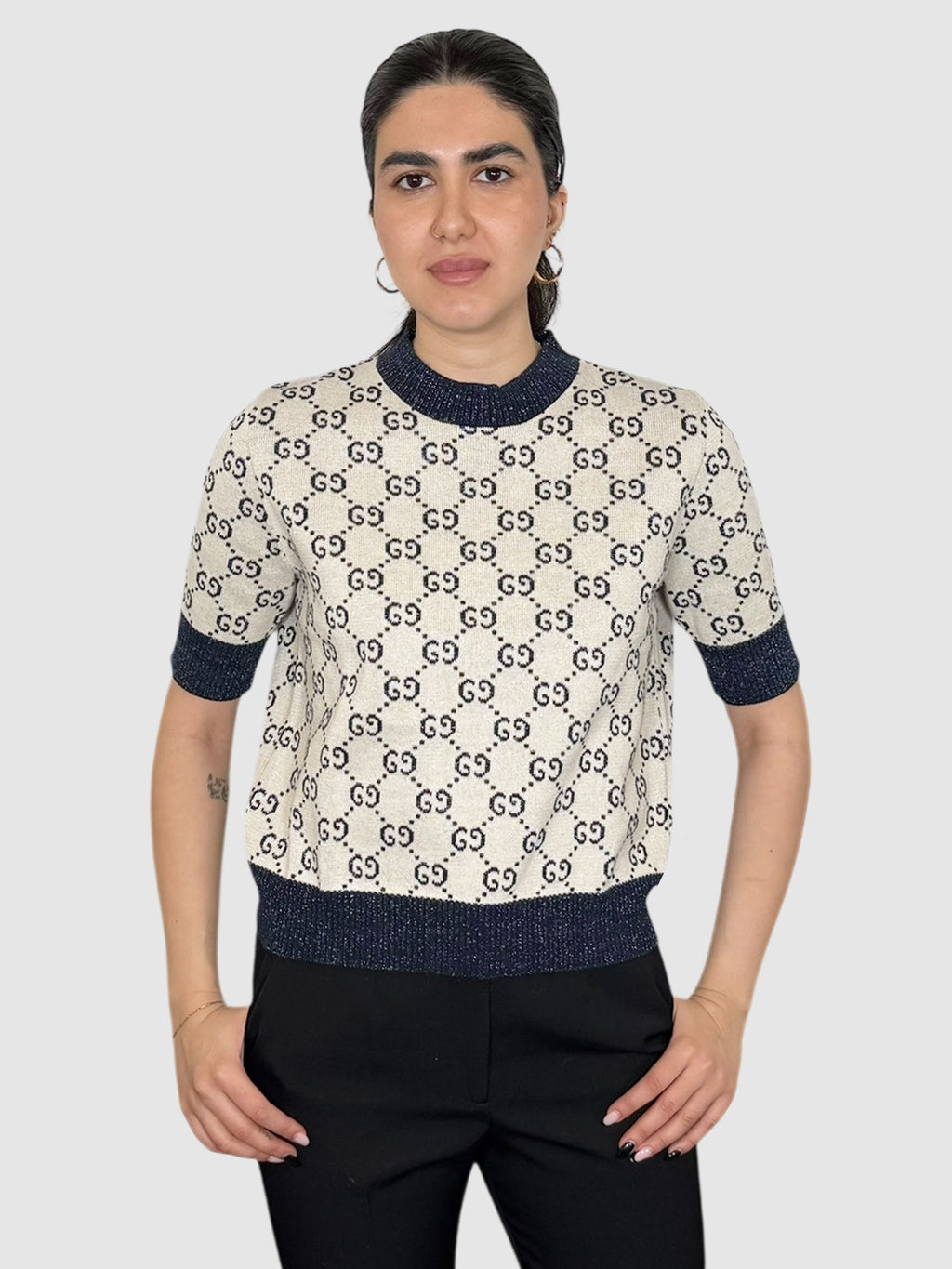 Metallic Jacquard Top