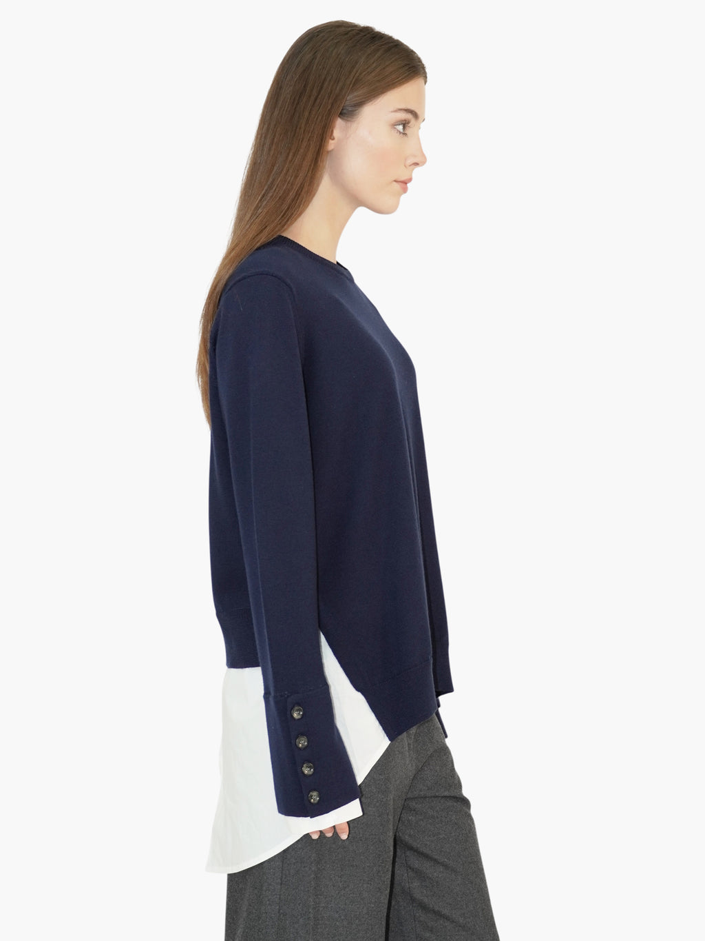 Cotton Undershirt Crewneck Sweater