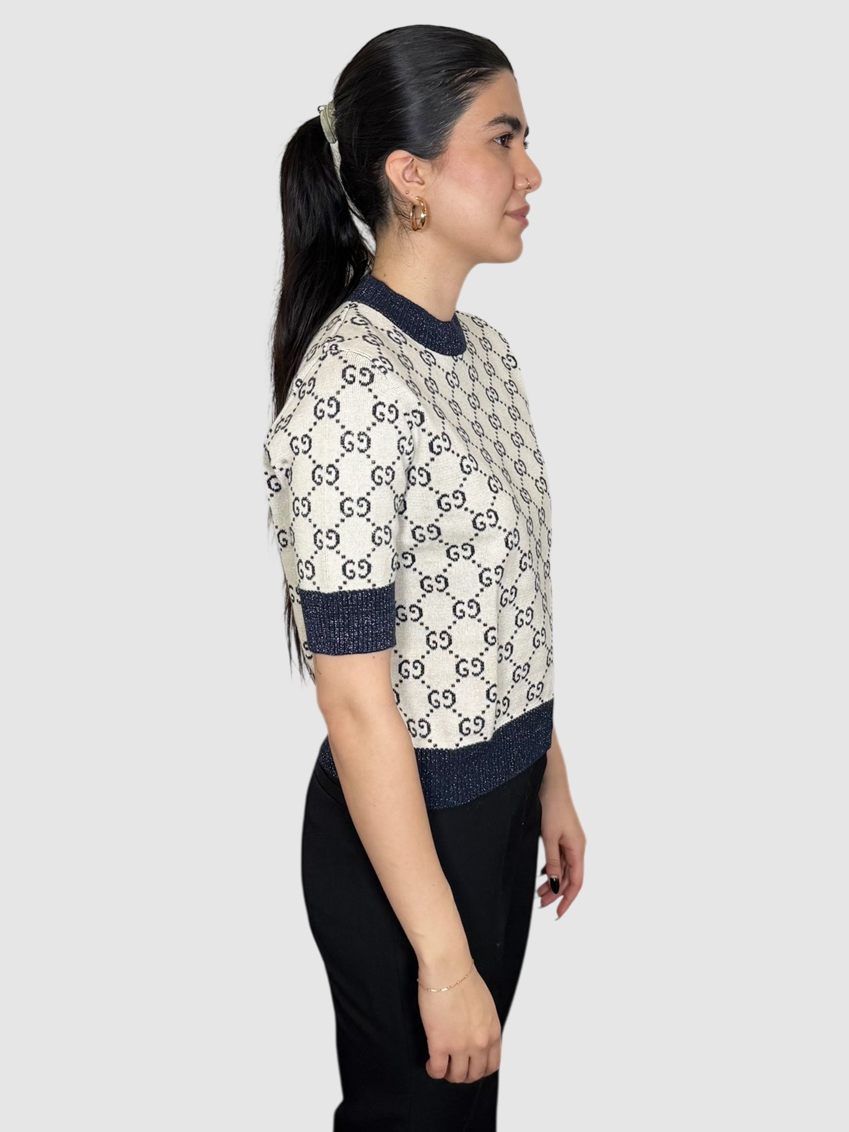 Metallic Jacquard Top