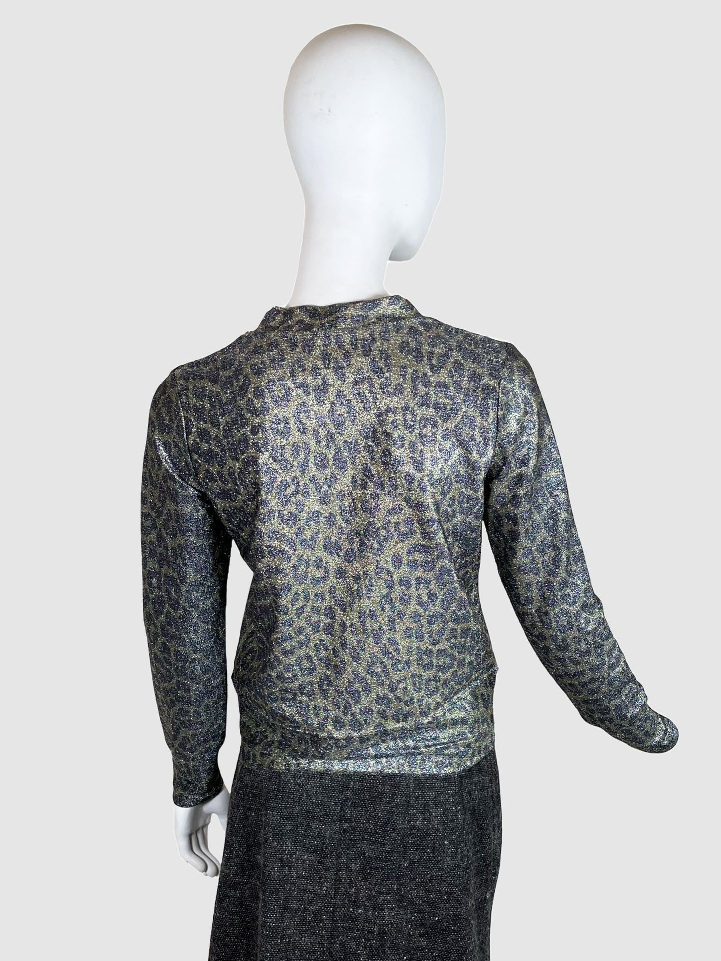 Ganni Leopard Print Cardigan - Size 34