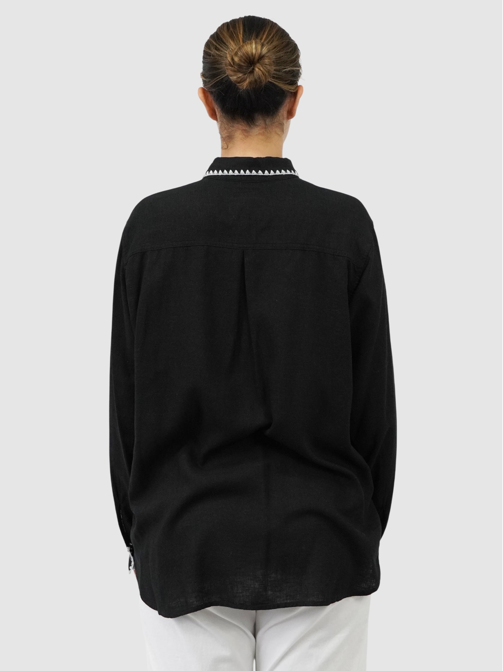 Contrast Linen Top